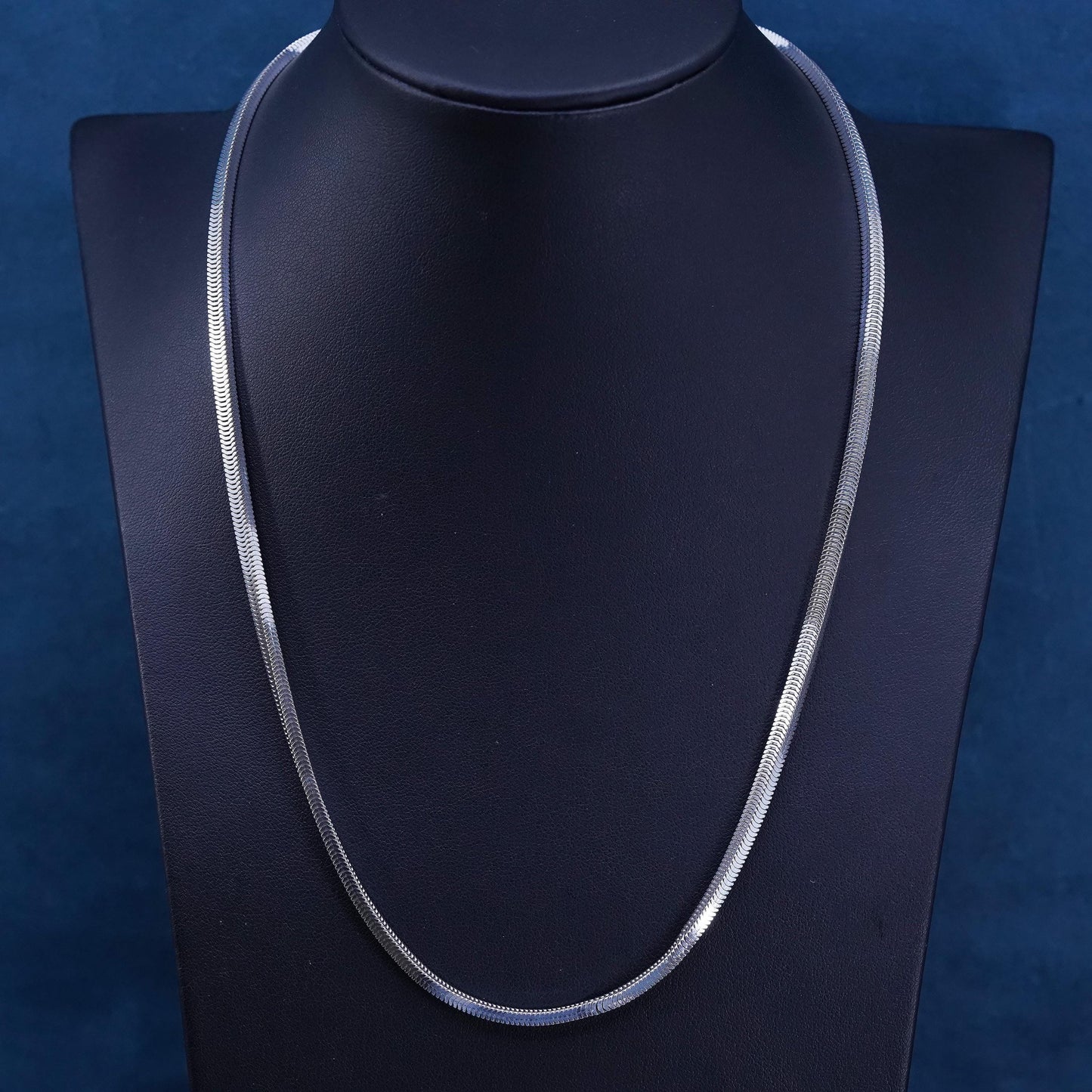 20” 3mm, vintage Prochain Sterling silver necklace, bold 925 Square snake chain