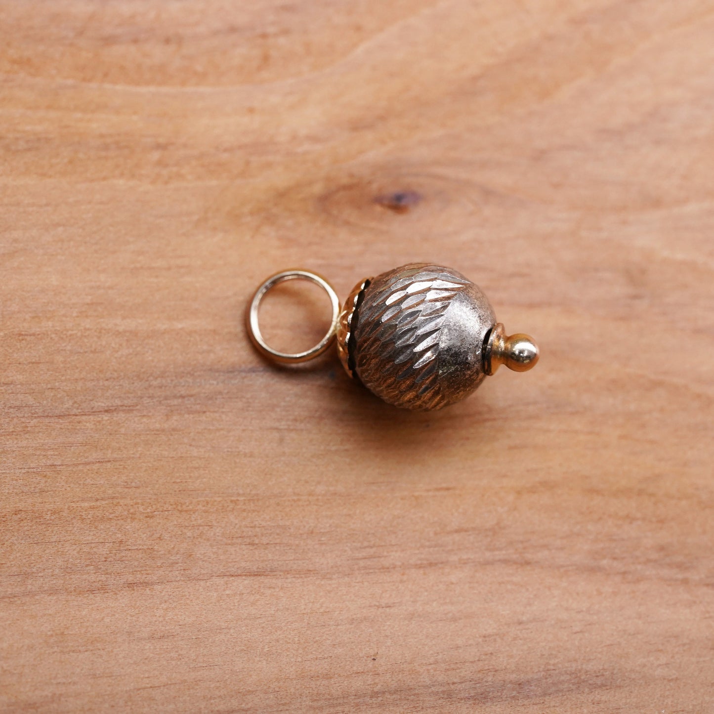 Vintage two tone Sterling silver handmade pendant, 925 silver charm