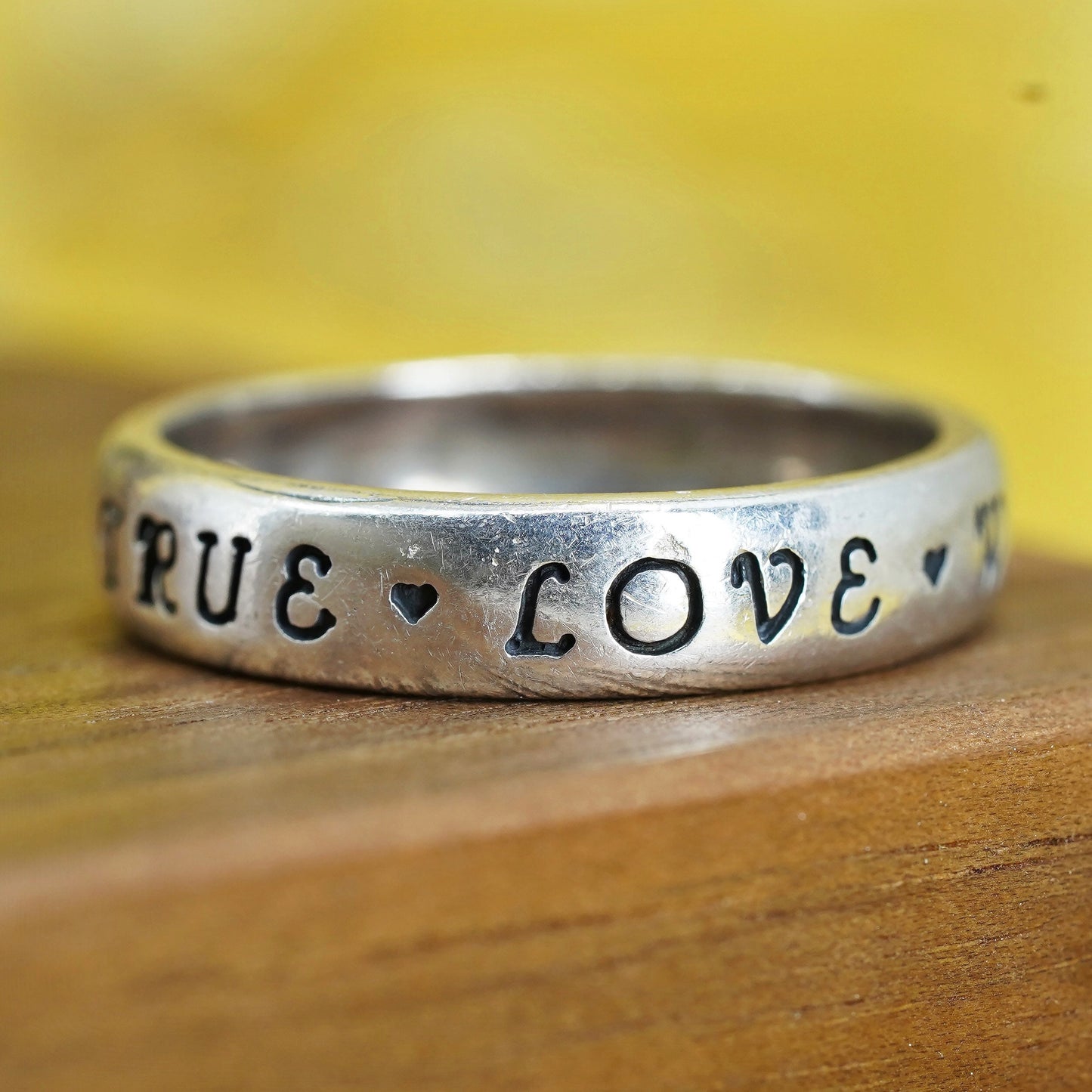 Size 11.5, vintage Sterling silver ring, 925 quote band with “true love waits