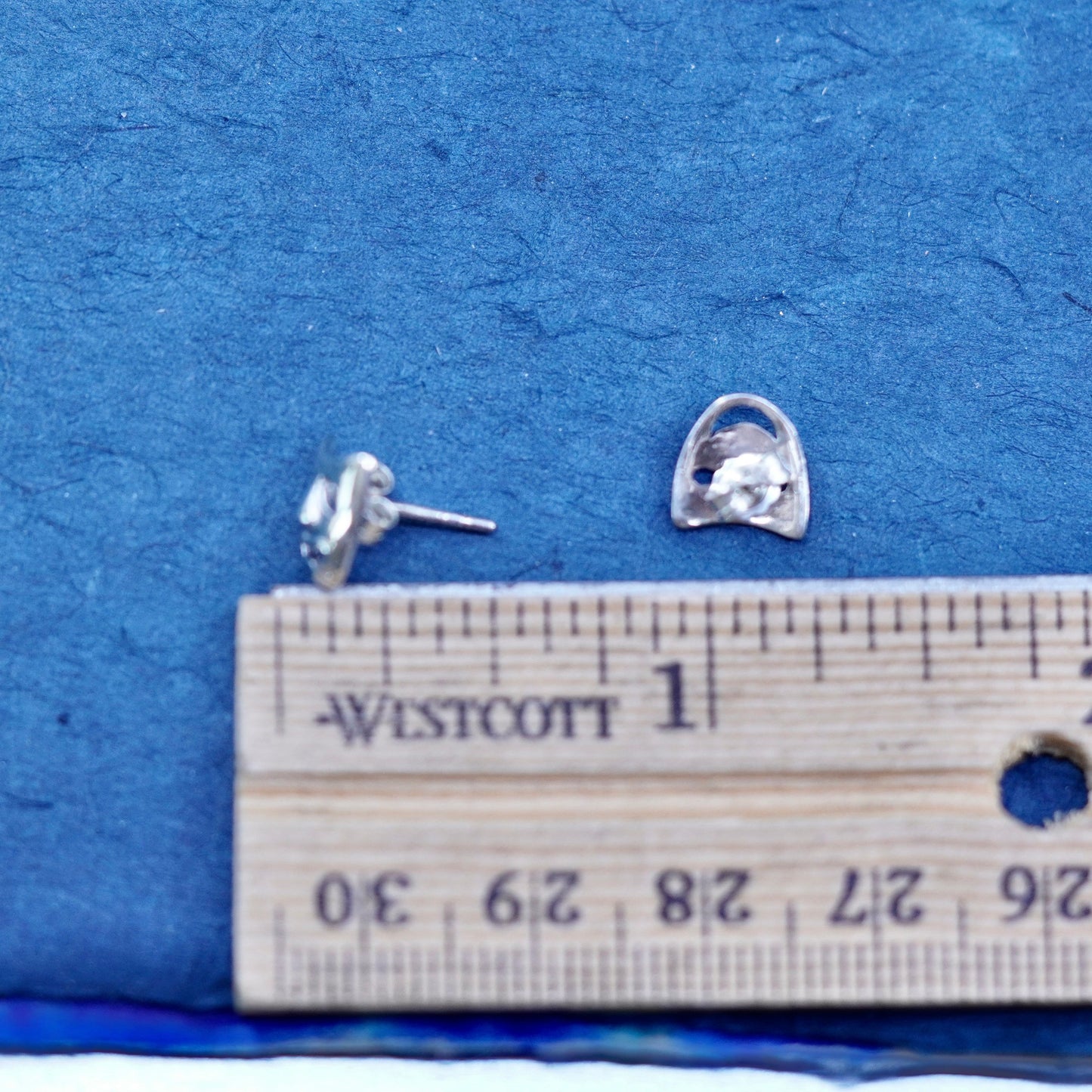 Vintage Sterling silver earrings, 925 happy sad face comedy studs