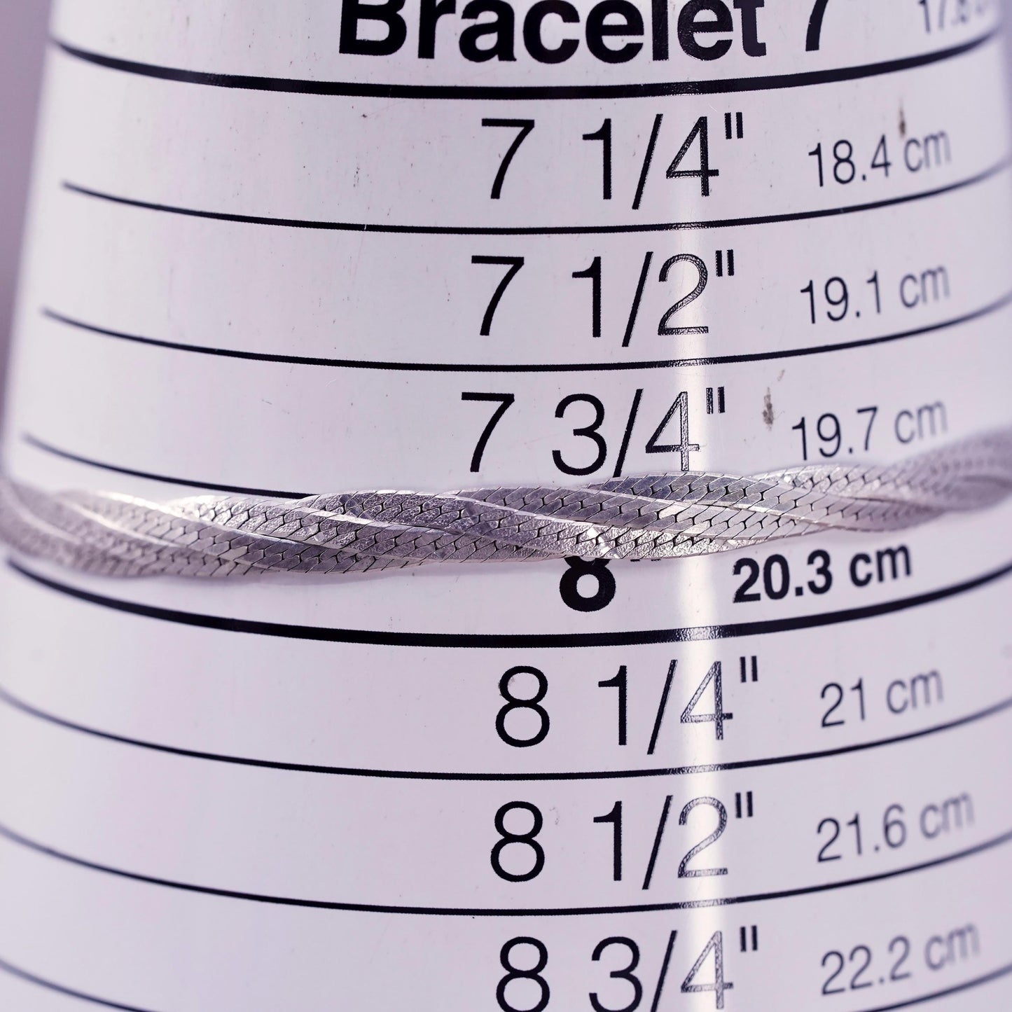 8", Italian Sterling silver bracelet, solid 925 silver twisted curb link chain