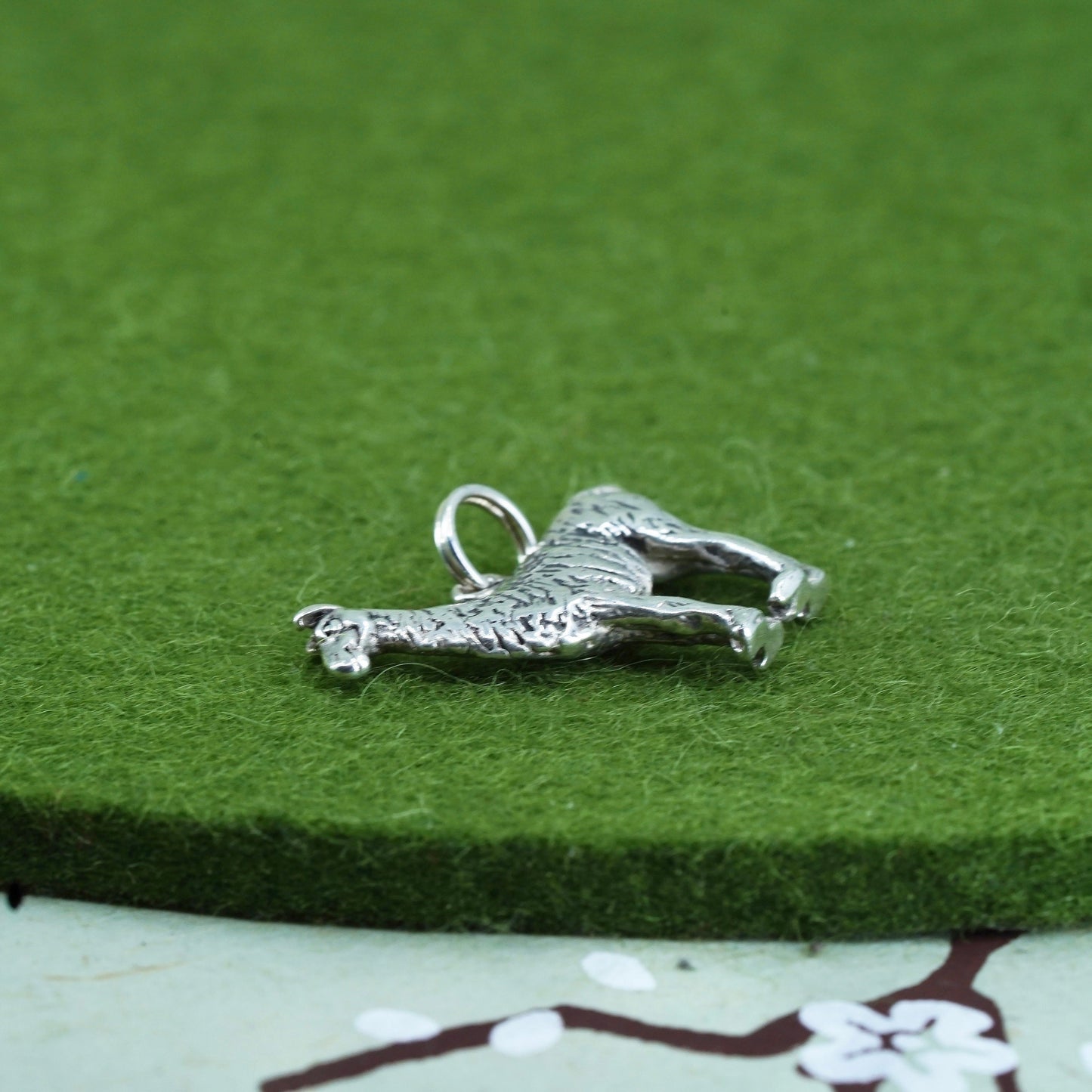 Vintage sterling silver handmade pendant, 925 camel charm