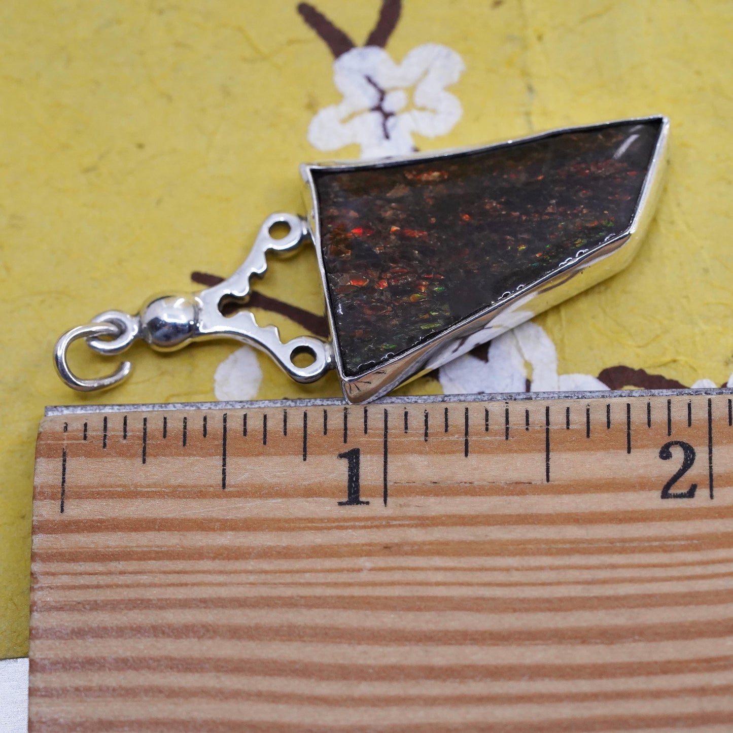 Native American Navajo Gary Signed 925 Sterling Silver Opal pendant