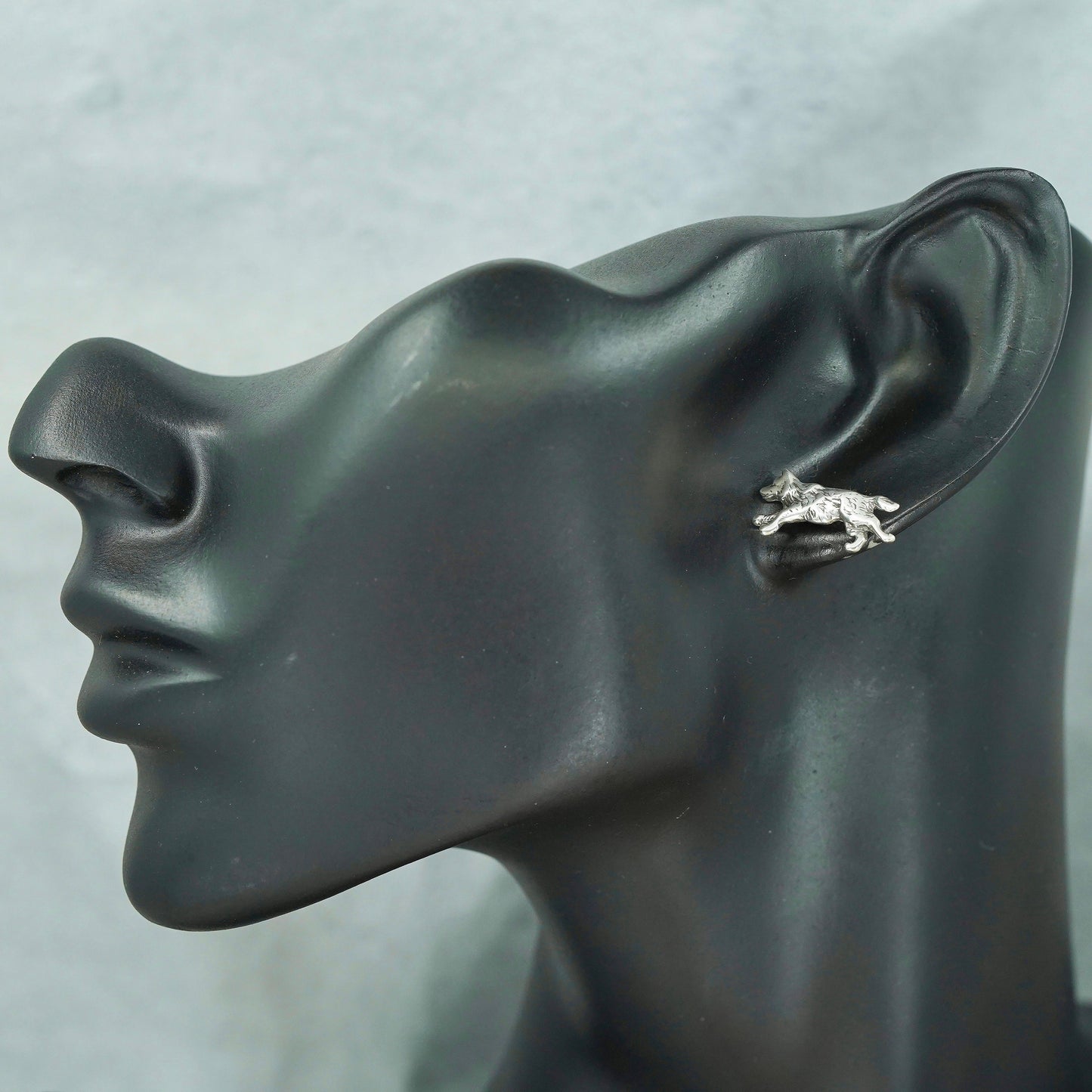 Vintage southwestern Sterling 925 silver handmade star earrings, wolf studs