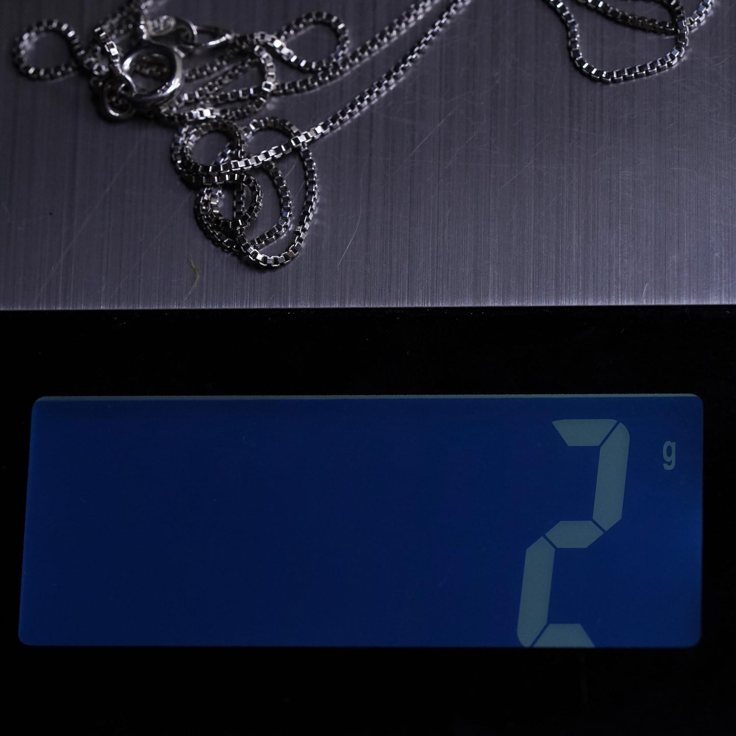 20”, 1mm, vintage Italy Sterling silver box chain, Italy 925 necklace