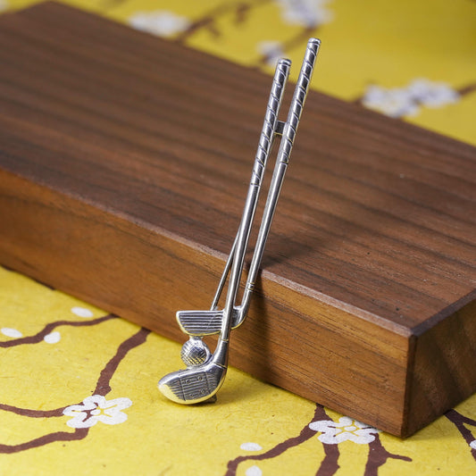 Vintage Mexico sterling silver golf clubs with ball pendant brooch