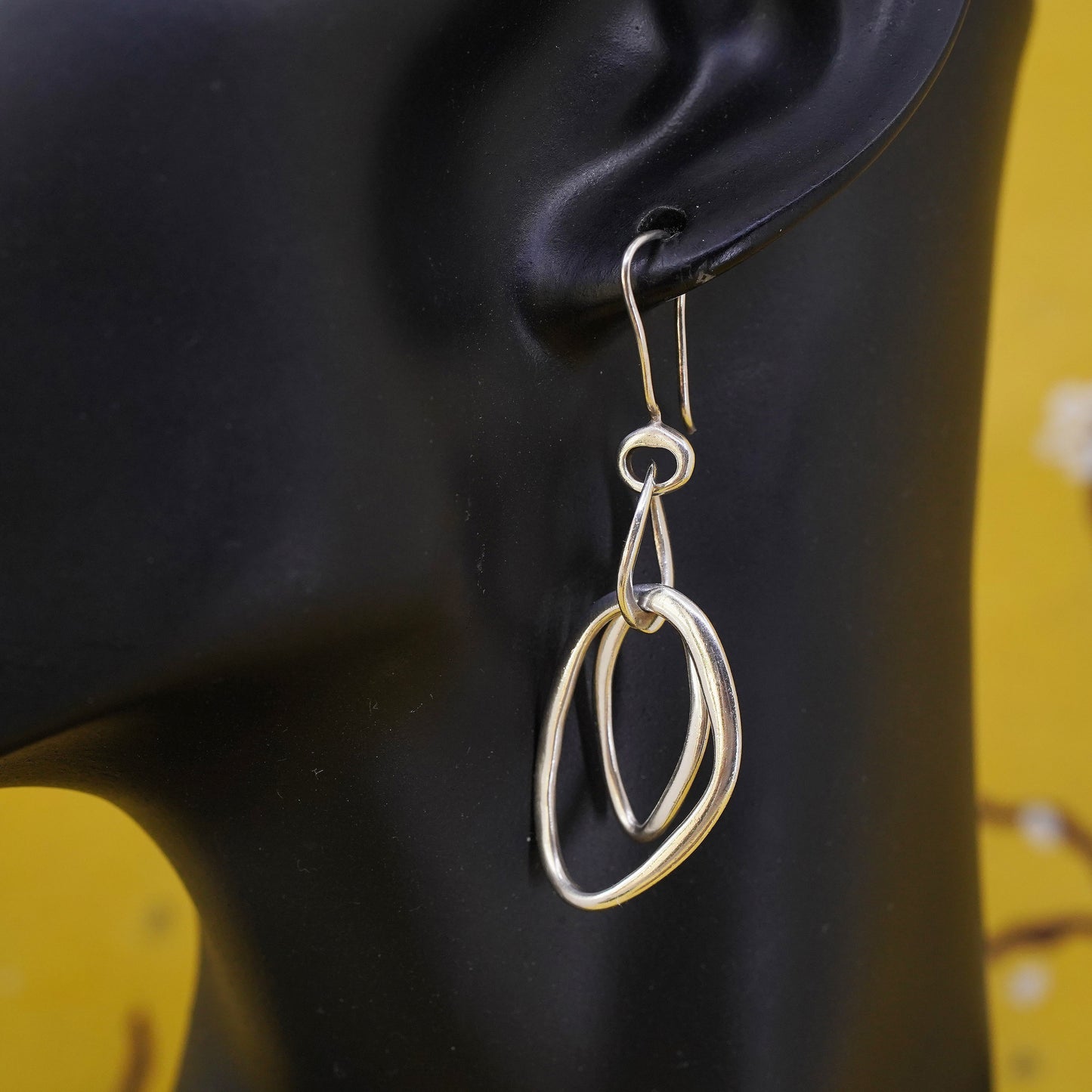 vintage Silpada 925 Sterling Silver Long Modernist Dangle Earrings 2” Jewelry