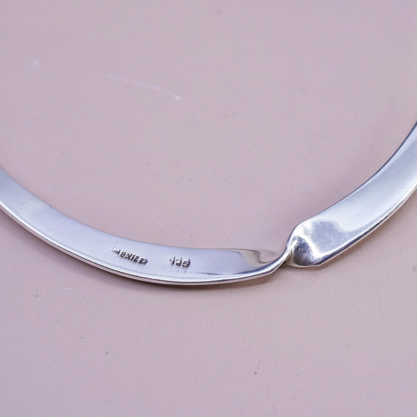12", VTG Mexican Sterling silver necklace, twisted 925 choker collar necklace
