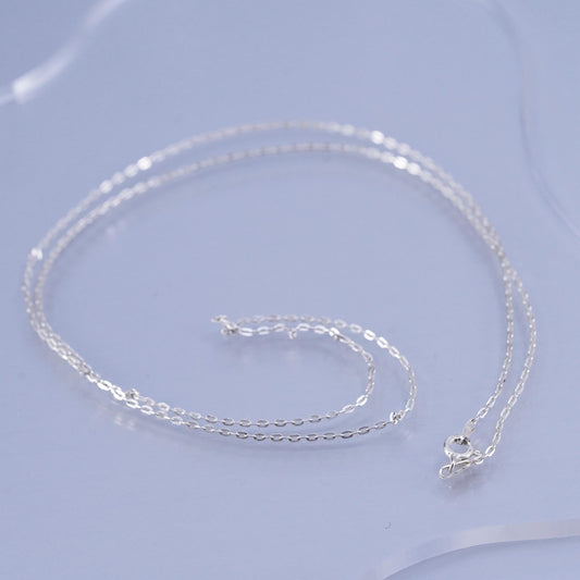 24” 1mm, vintage Sterling 925 silver elongated chain necklace