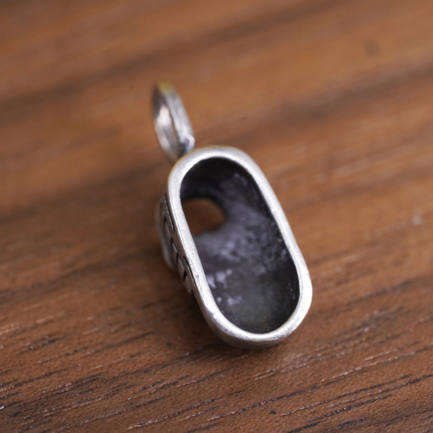 Vintage Sterling silver handmade pendant, 925 baby shoes charm