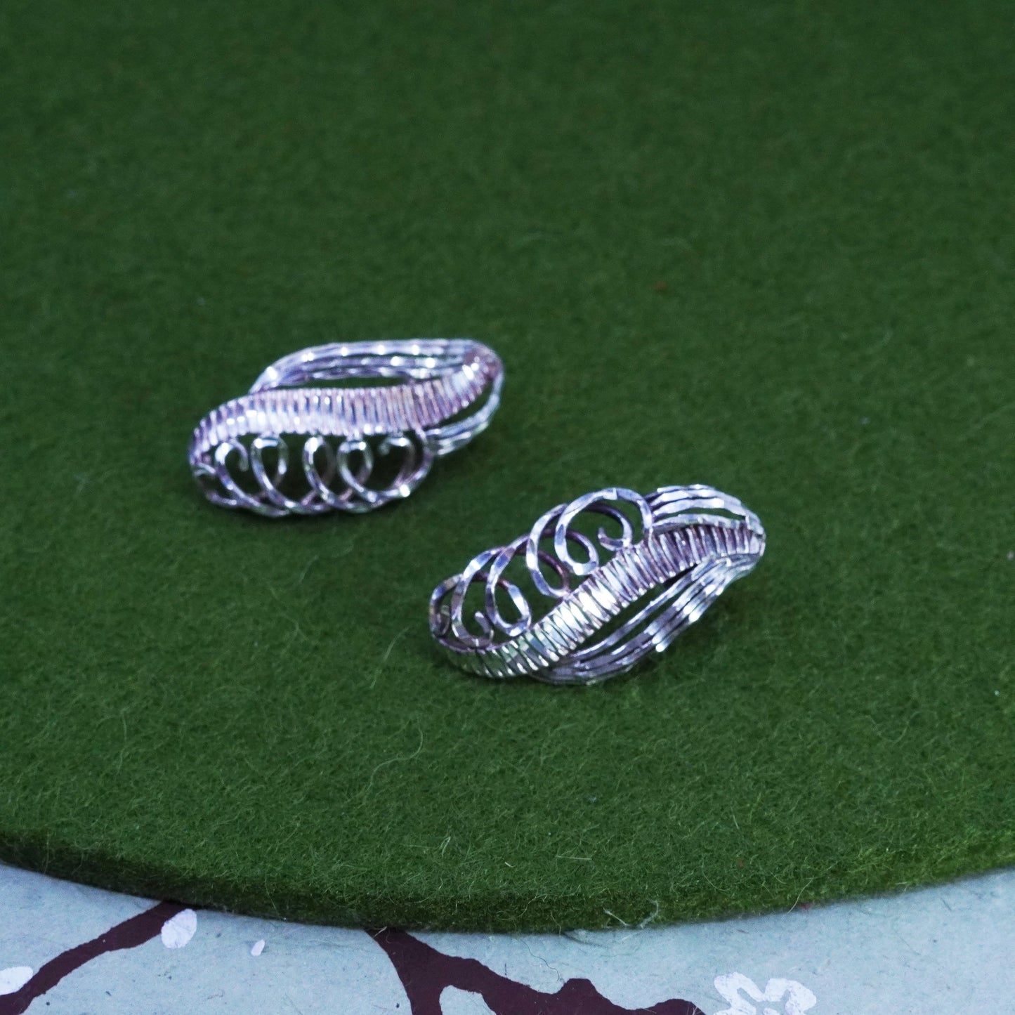 Vintage southwestern Sterling silver handmade earrings, 925 filigree studs
