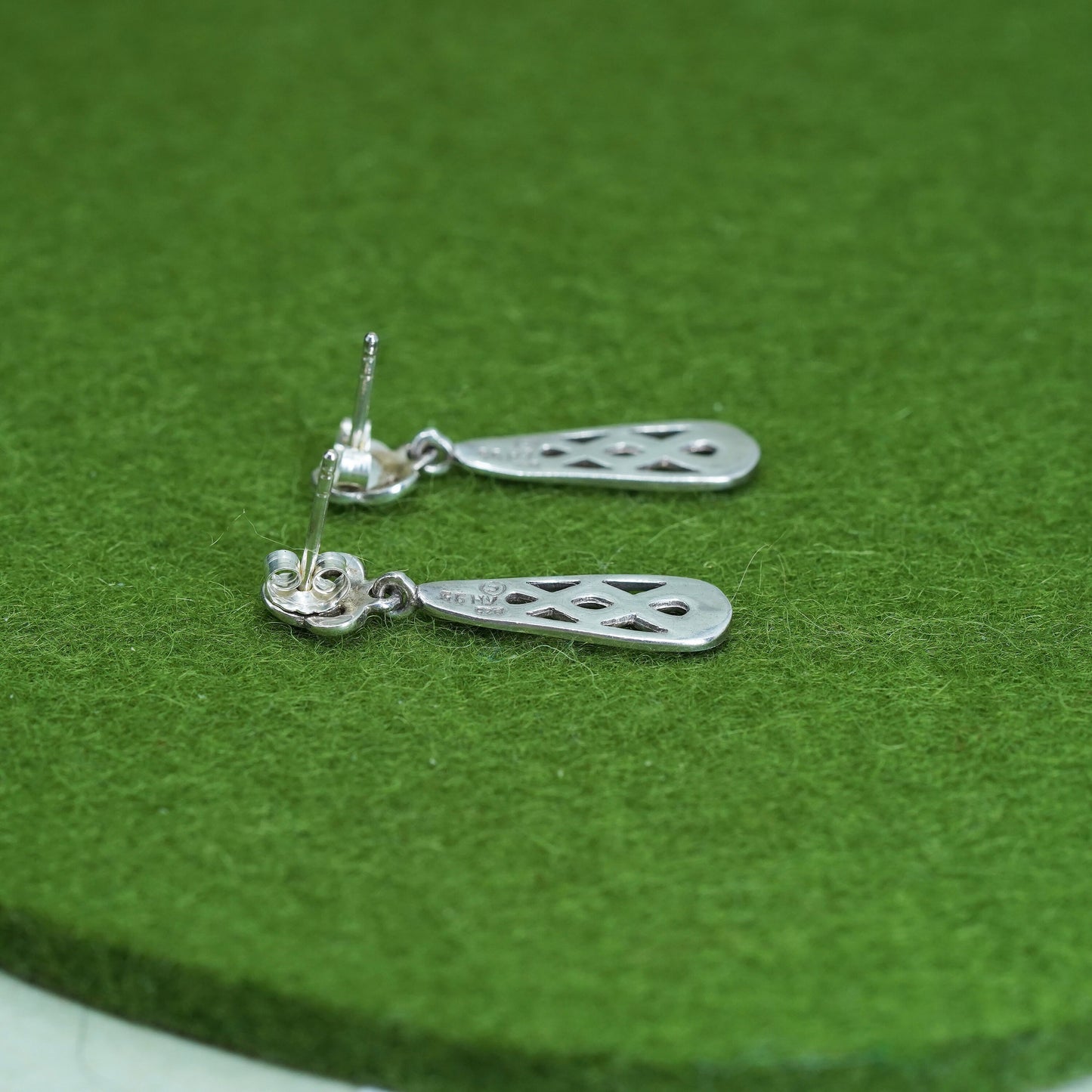 Vintage Irish Sterling silver handmade earrings, 925 Celtic knot dangles