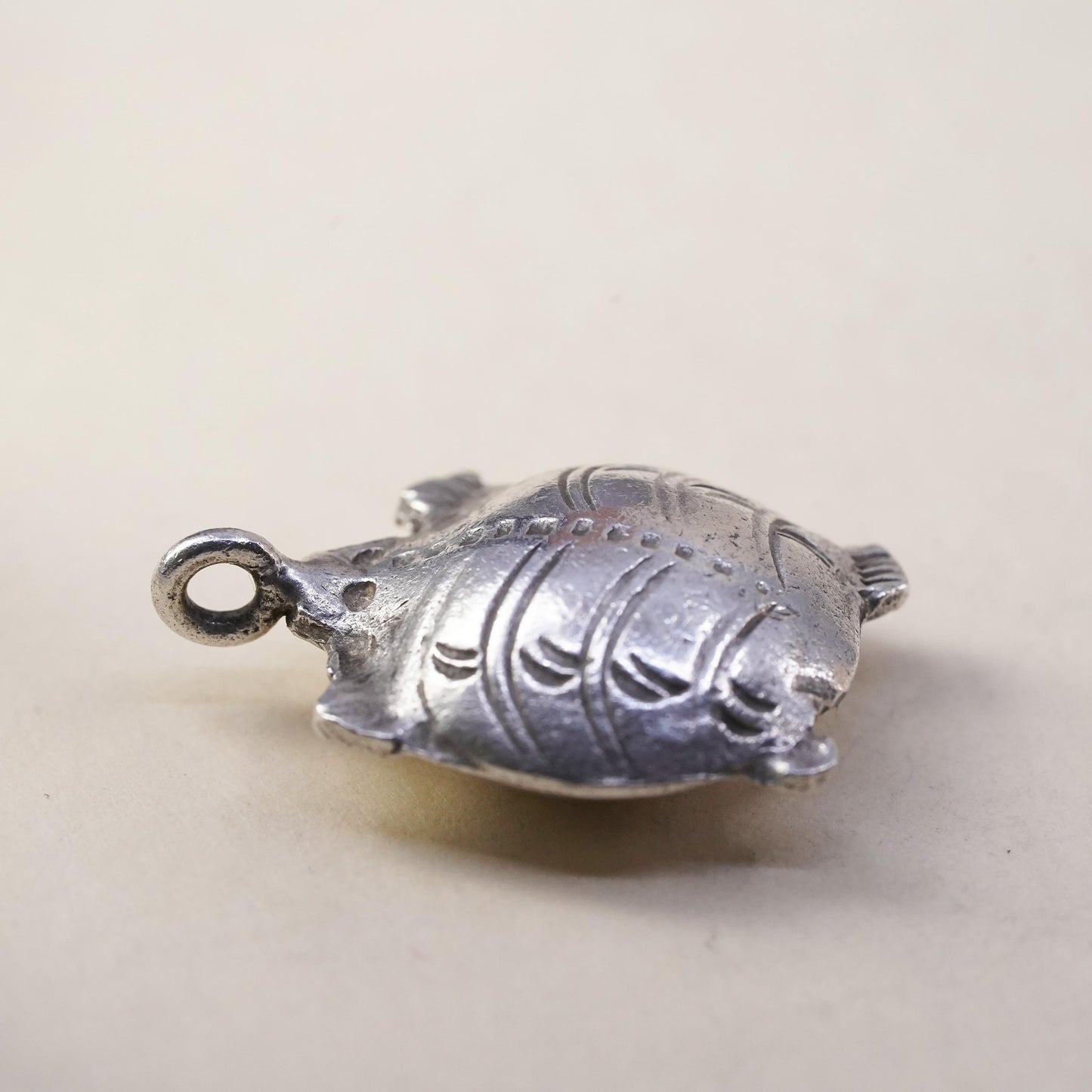Vintage southwestern sterling silver handmade pendant, 925 turtle charm