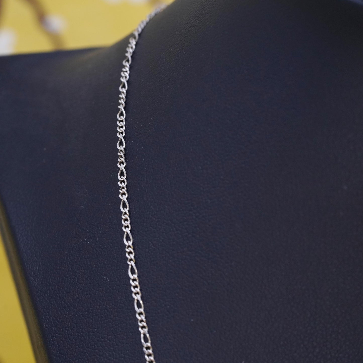 21” 2mm, vintage Sterling silver figaro chain, Italy 925 necklace