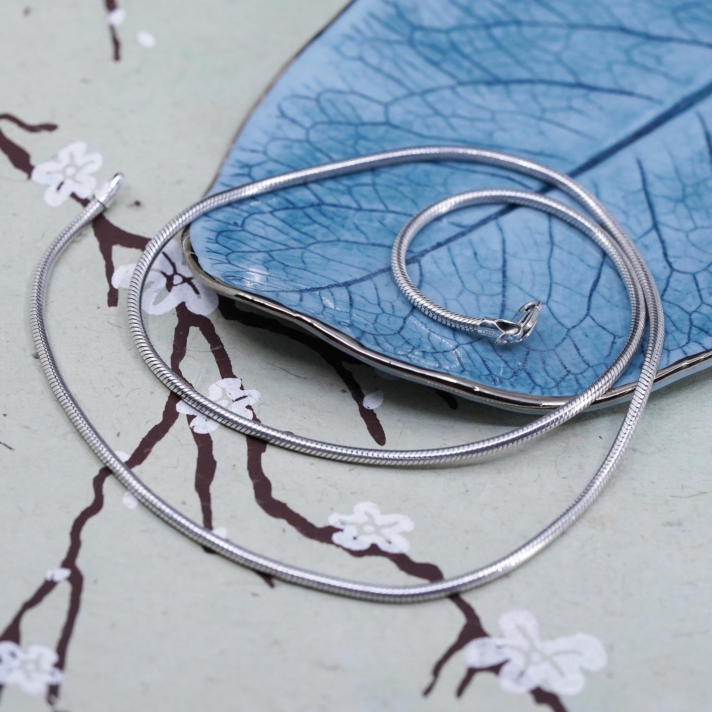 20”, 2mm, Vintage sterling silver snake chain, fine Italy 925 necklace