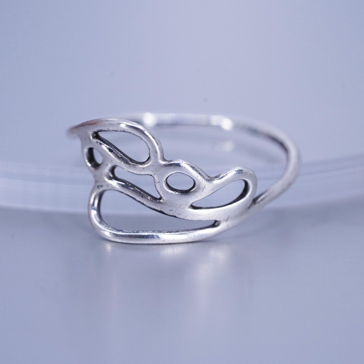 Size 10, vintage Sterling 925 silver handmade ring, wired band