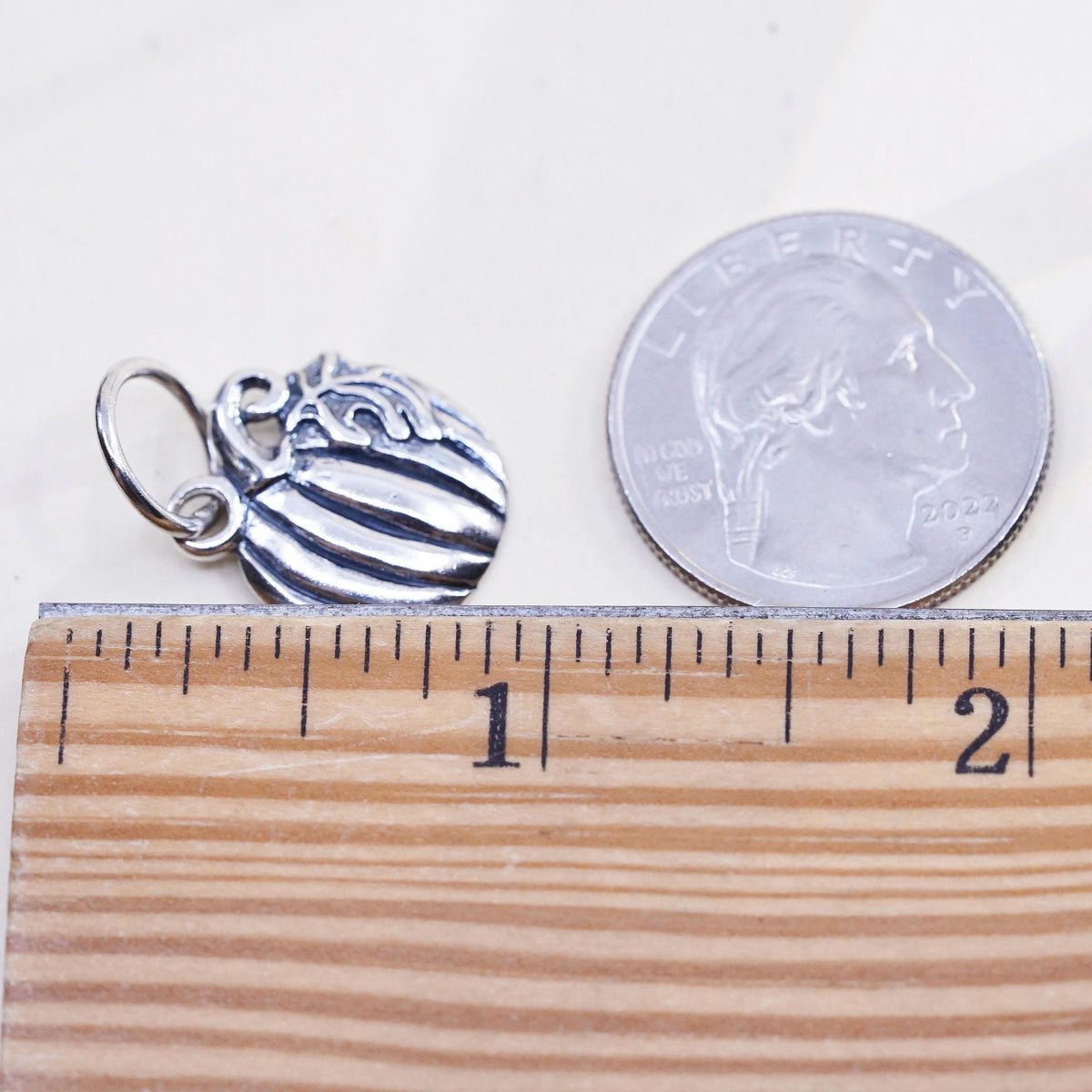 Vintage C&H Sterling Silver 925 Pumpkin Freeform Charm Pendant