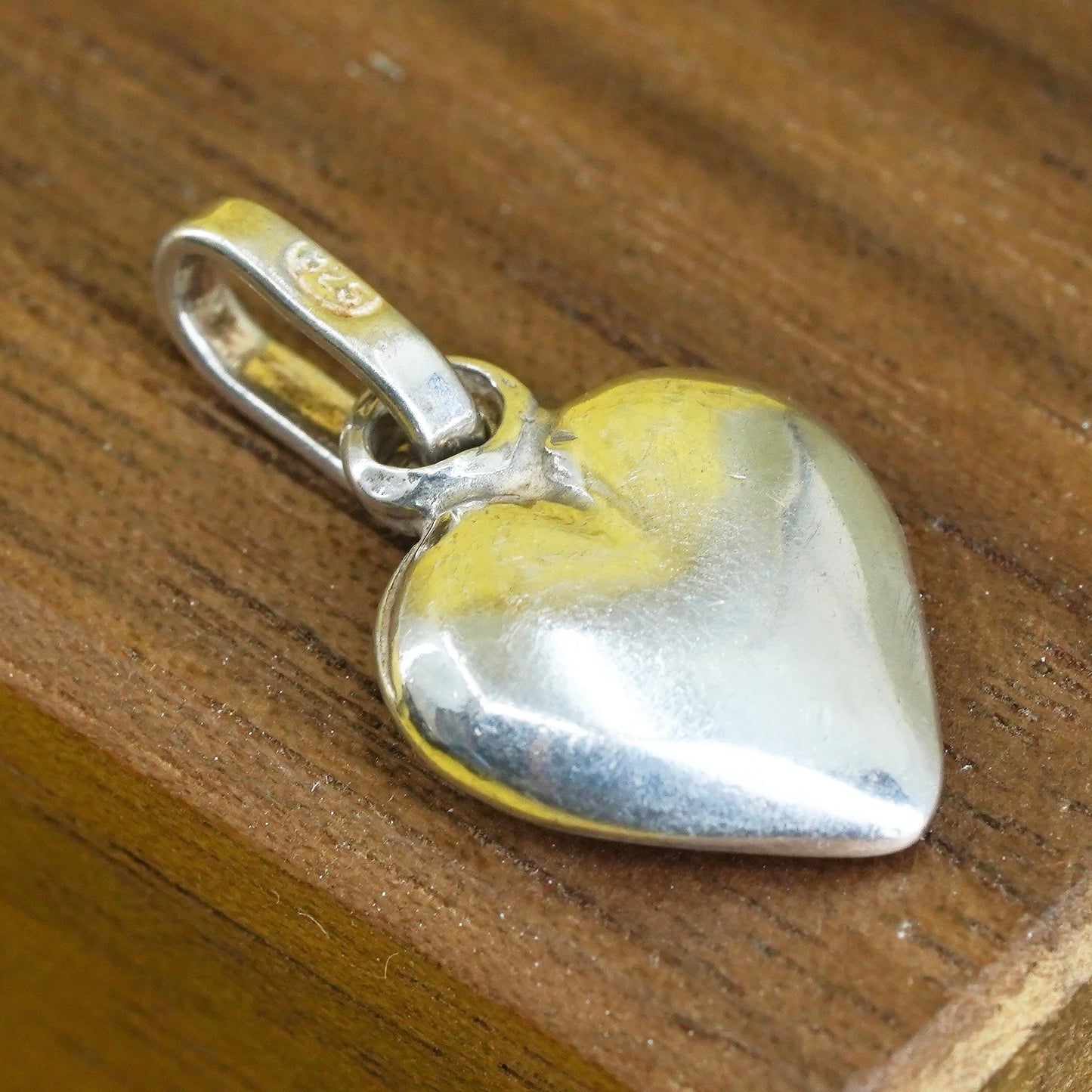 Vintage Italian Sterling silver handmade charm, 925 heart pendant