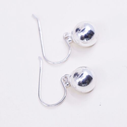 Vintage sterling silver handmade earrings, 925 silver beads dangles