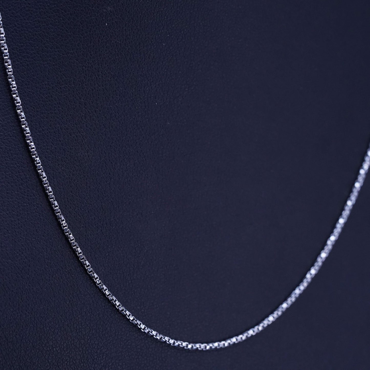 18", 1mm, vintage Sterling silver handmade necklace, 925 box chain