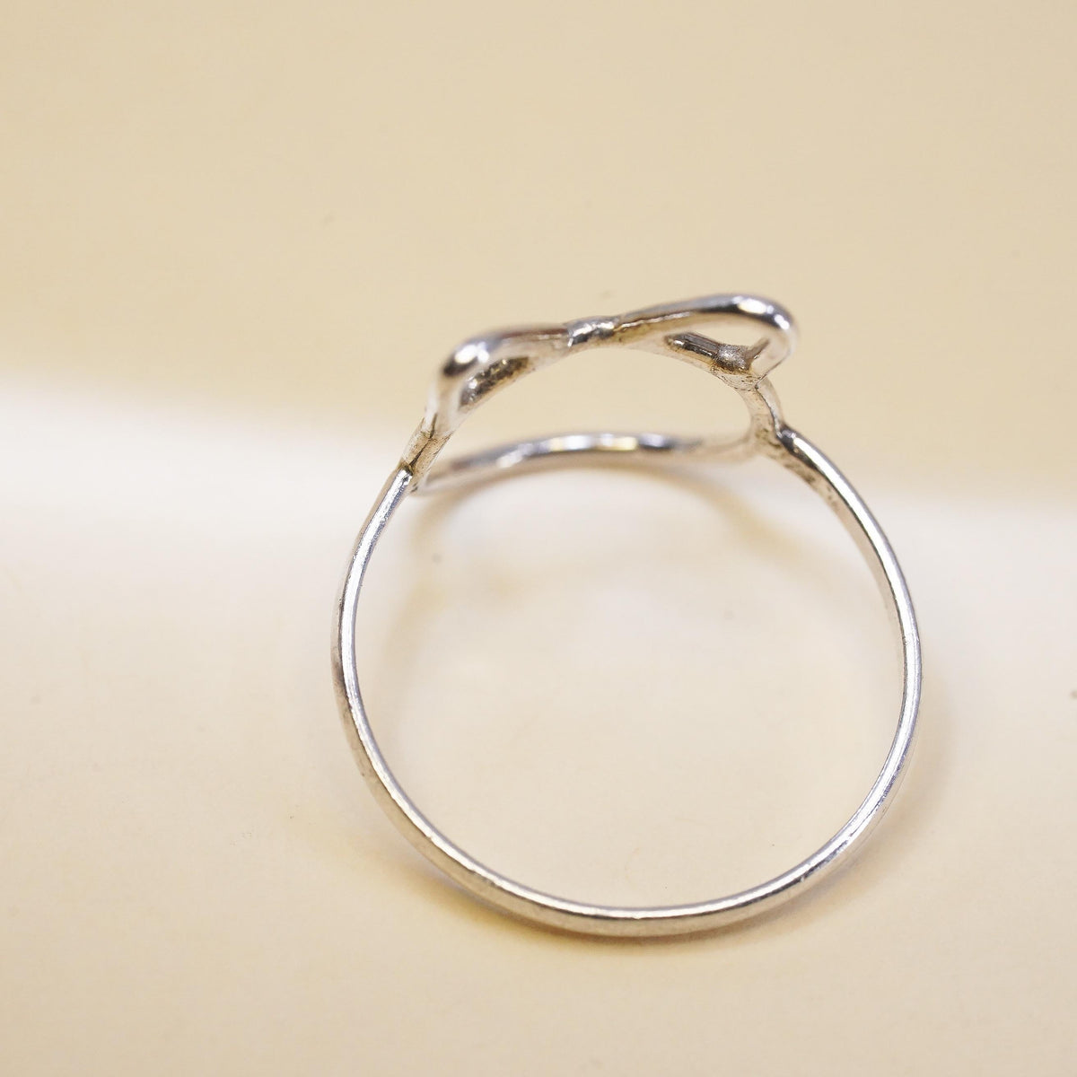 Size 6.25, vintage sterling 925 silver handmade ring with cat
