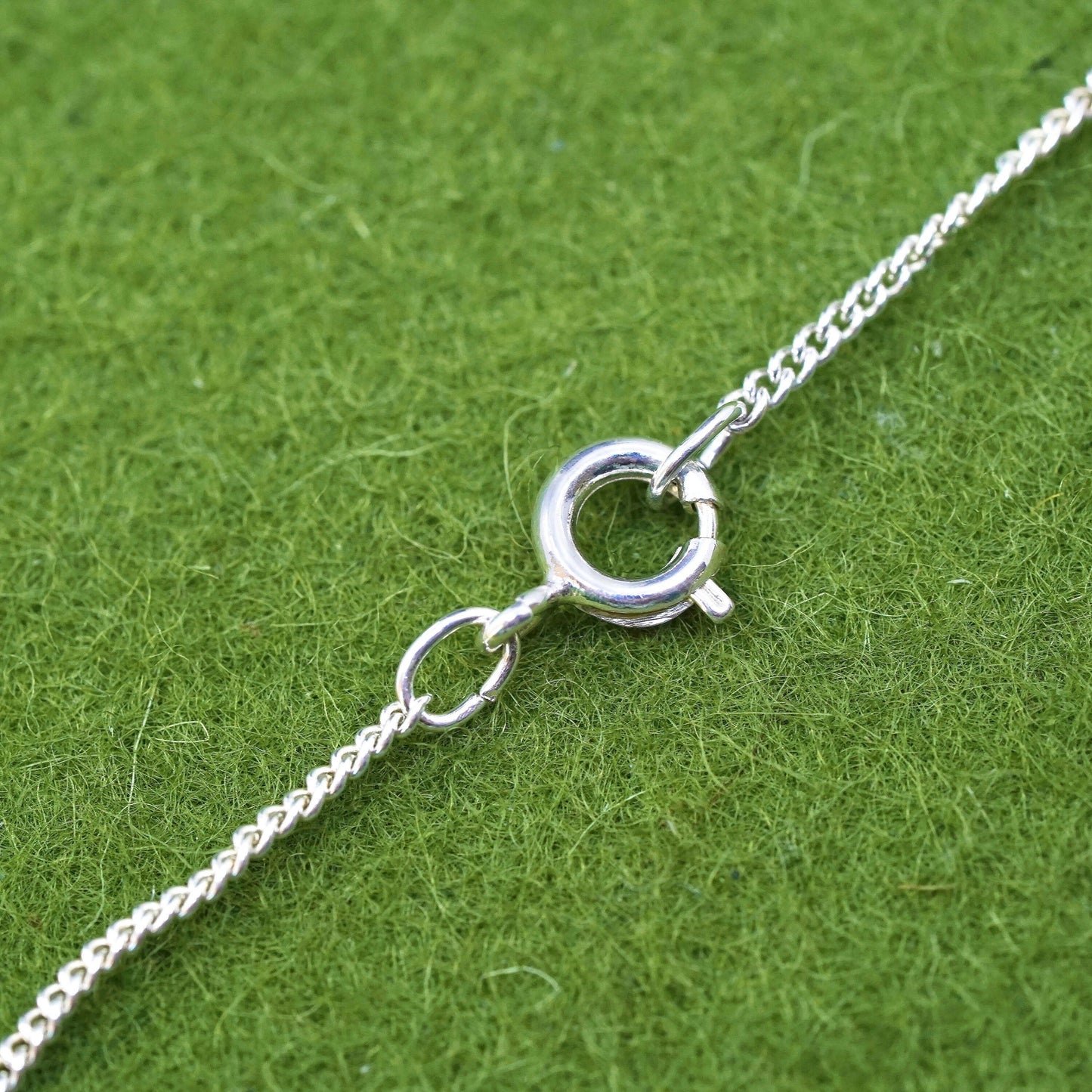 16” 1mm, vintage sterling silver necklace, 925 curb rope chain