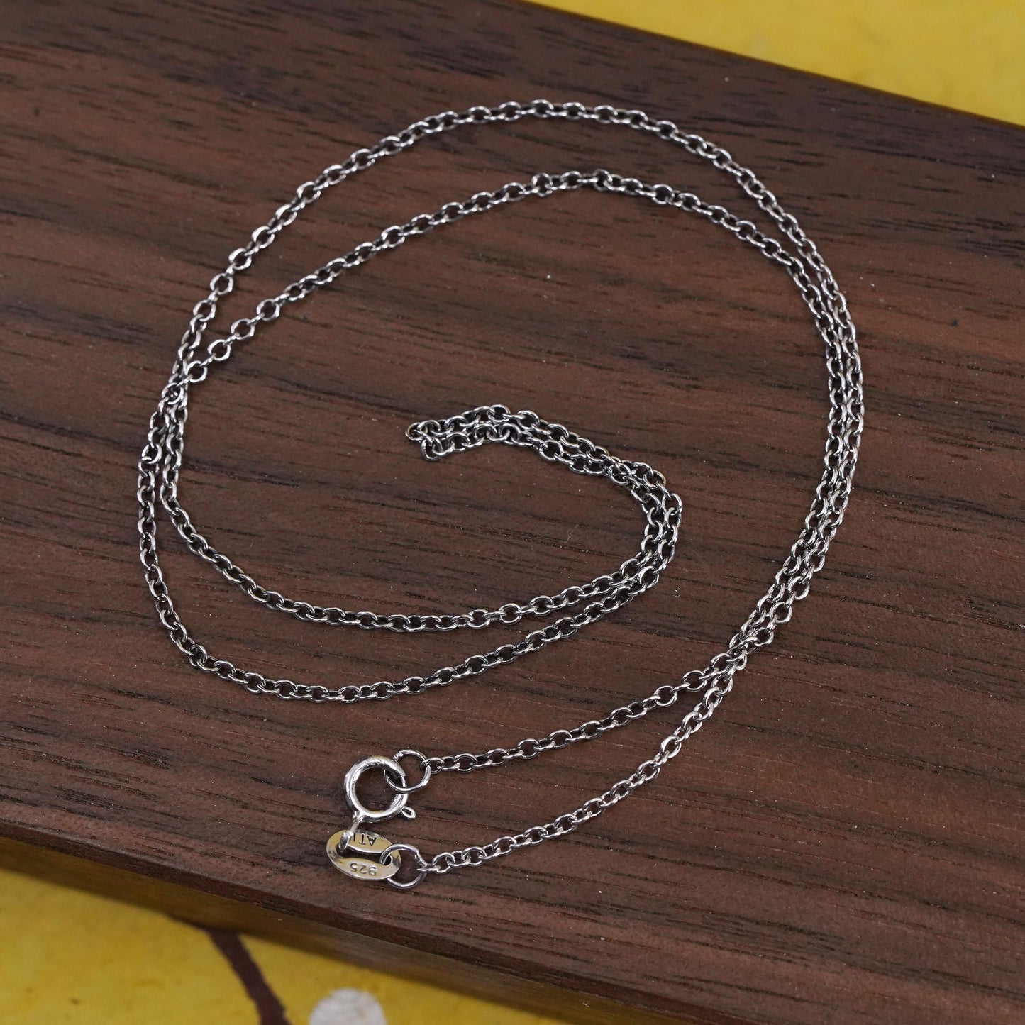 16” 1.6mm, vintage Sterling silver necklace, 925 circle chain