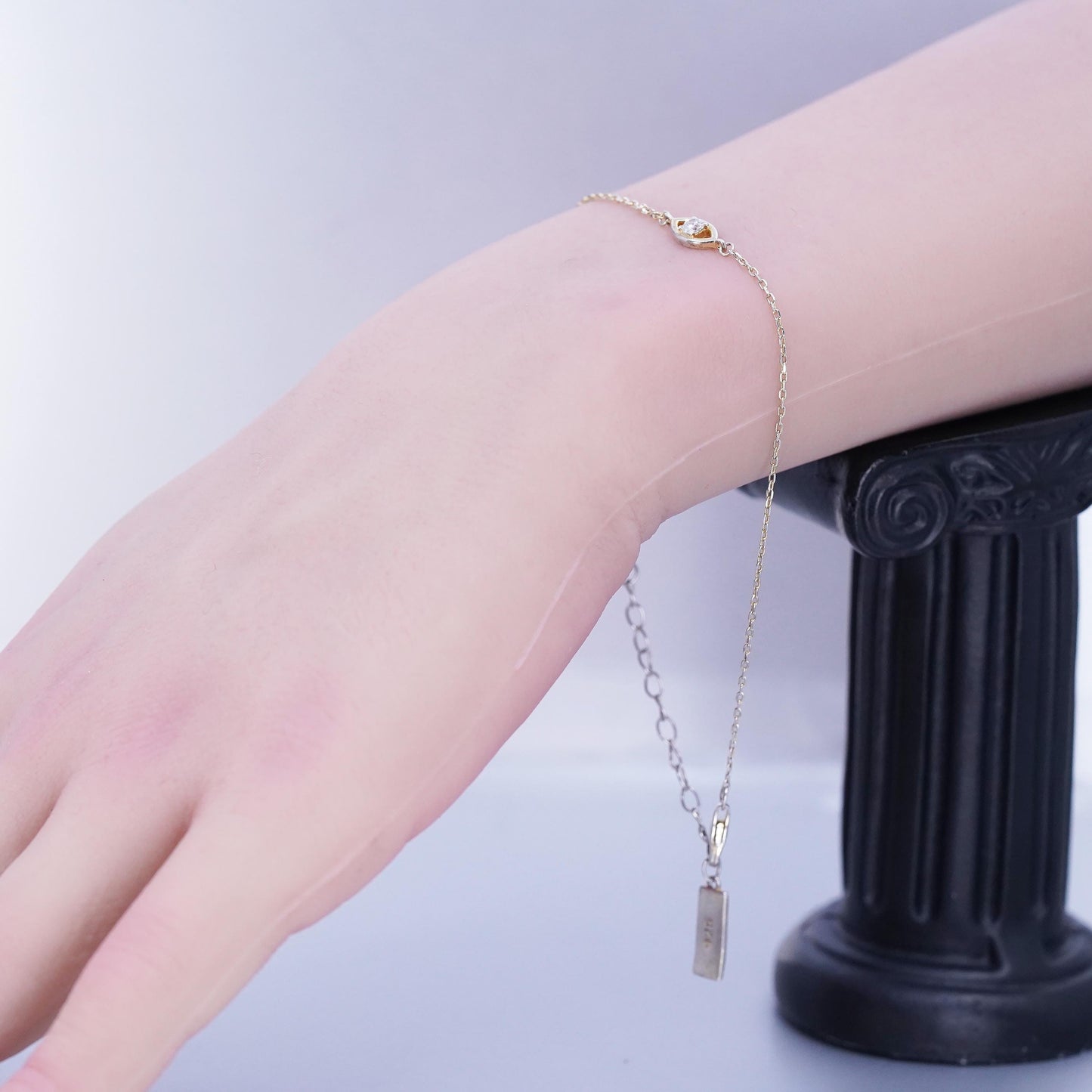 8+1”, Sugerfix vermeil gold Sterling 925 silver bracelet, anklet evil eye charm