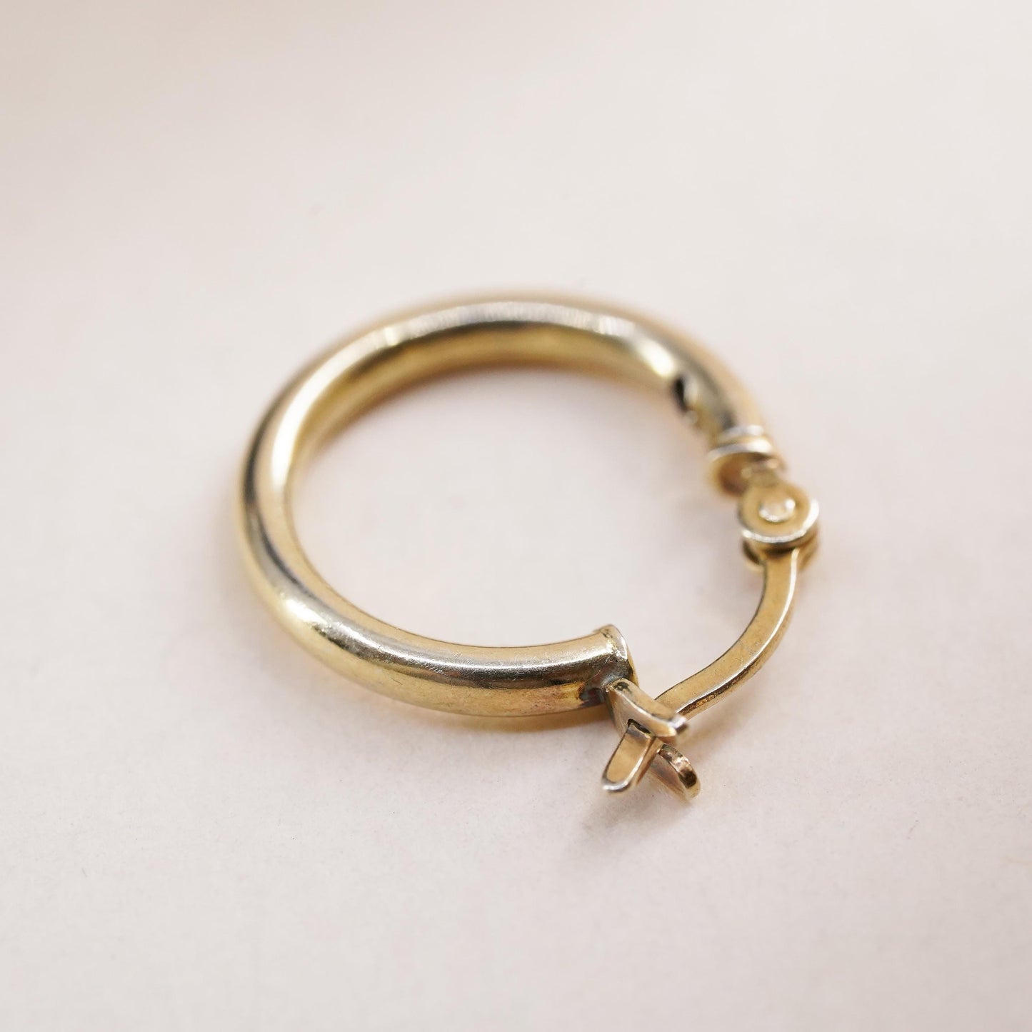 0.5", Vintage vermeil gold sterling silver loop single earring, fashion hoop