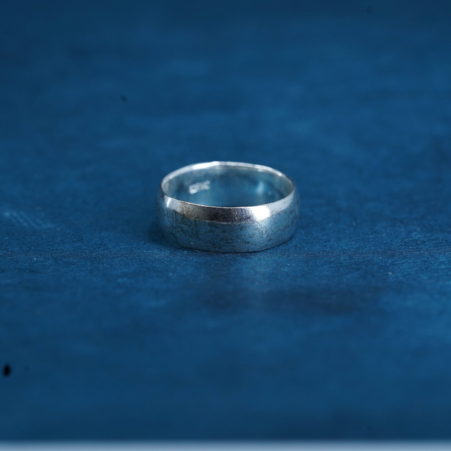 Size 6.75, vintage Sterling silver handmade ring, wide 925 band