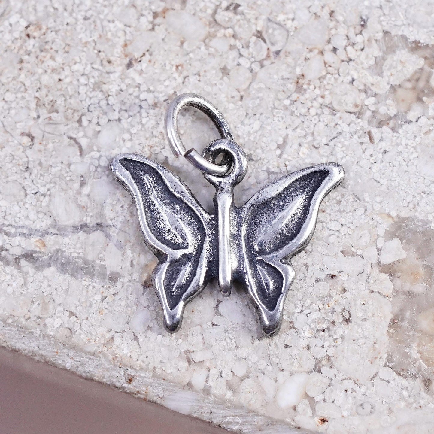 Sterling silver handmade pendant, solid 925 silver butterfly charm