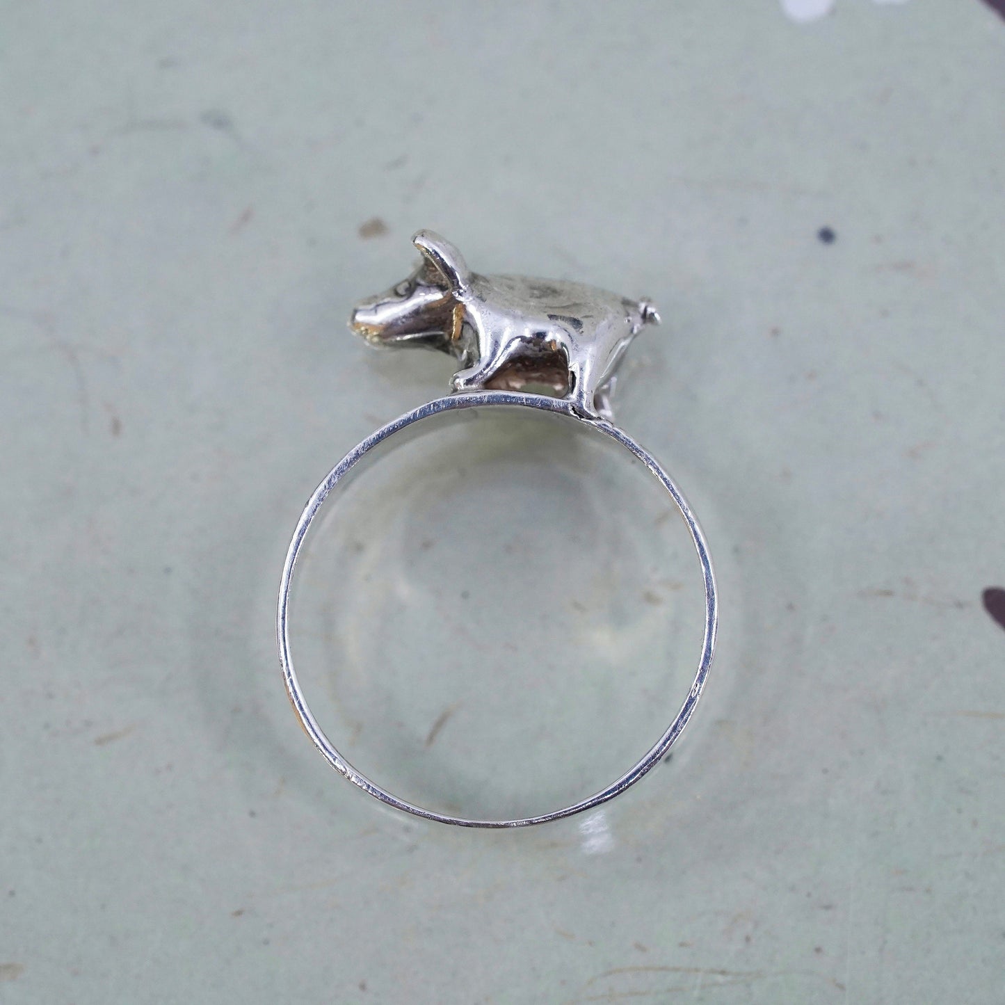 Size 8, vintage southwestern sterling silver handmade ring. 925 pig band