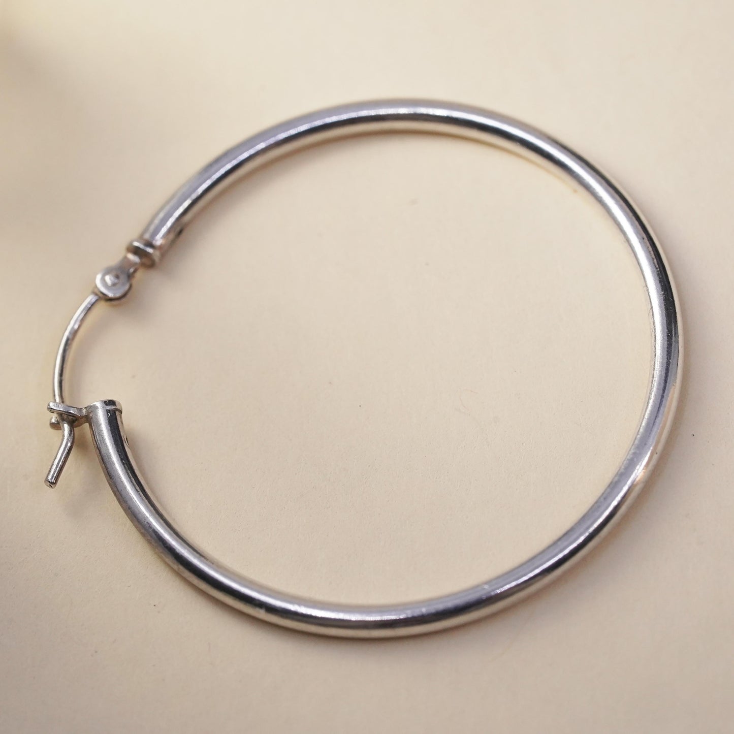 1.5", Vintage sterling 925 silver loop single earring, minimalist hoop