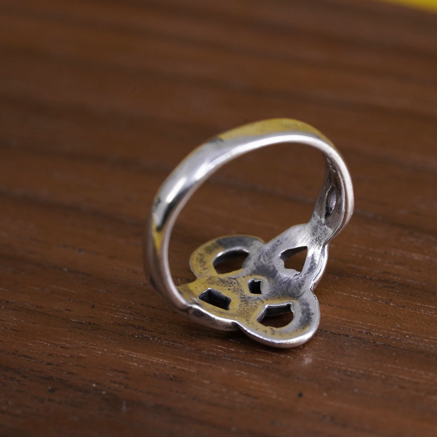 Size 4.75, vintage Sterling silver handmade wired ring, 925 Irish band