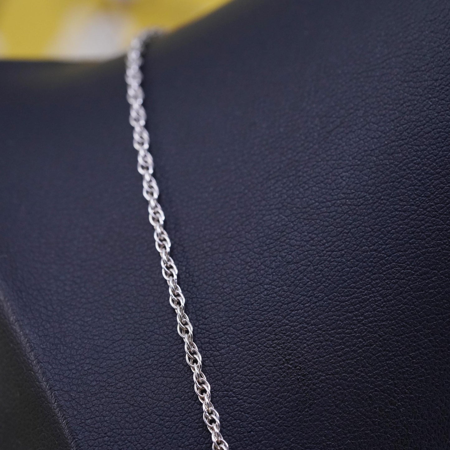 20" 1.6mm, vintage Sterling silver necklace, 925 Singapore rope chain