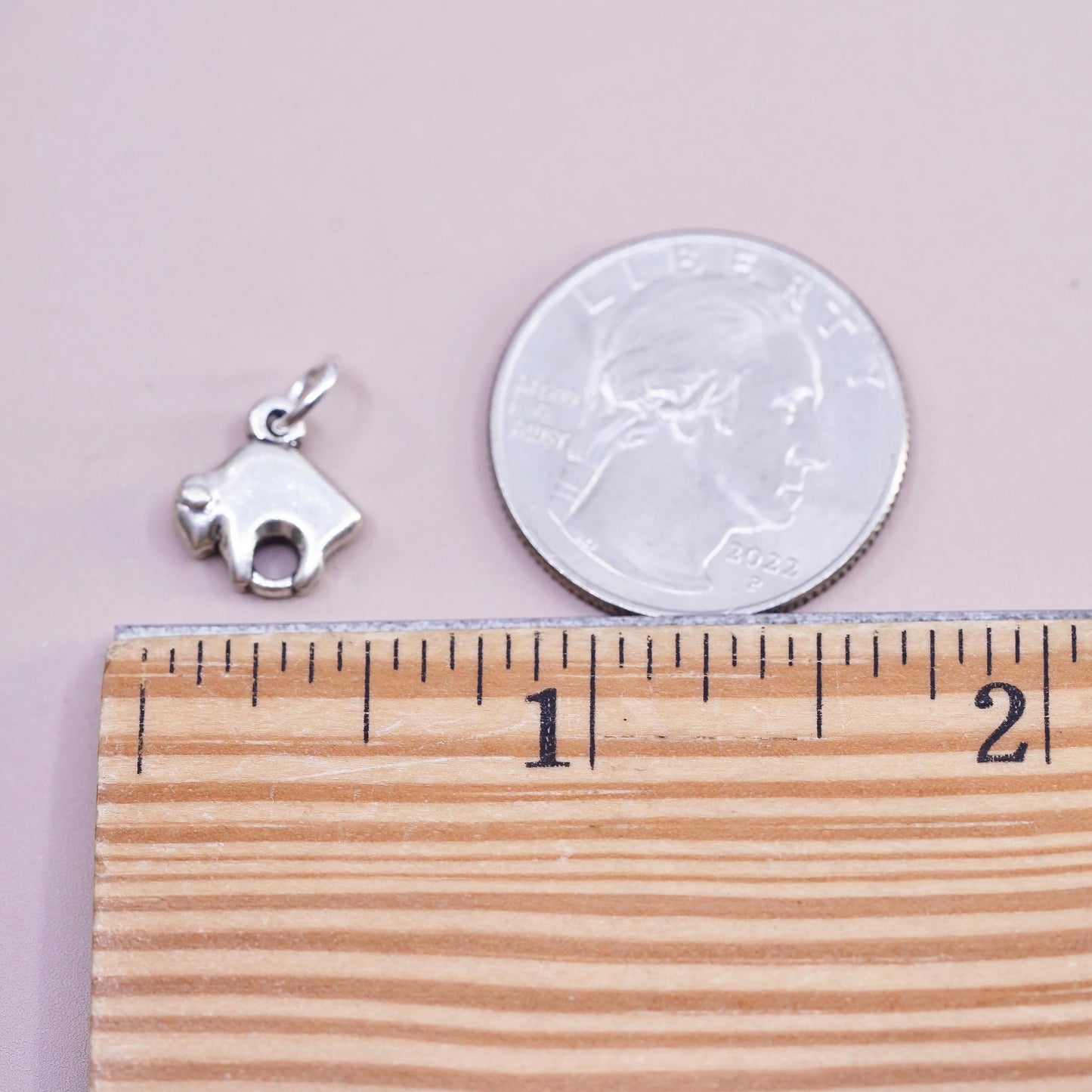 Sterling Silver Elephant Charm Pendant, Totem Charm, Safari Animal Jewelry