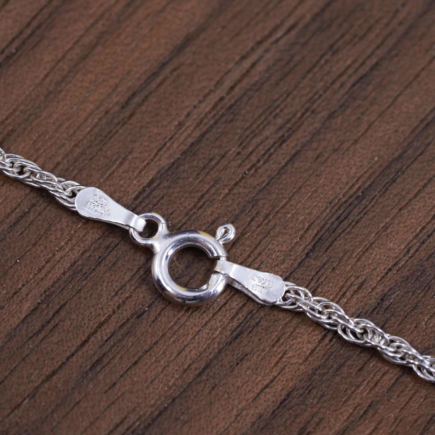 18", vintage IBB Sterling silver necklace, Italian 925 Singapore rope chain