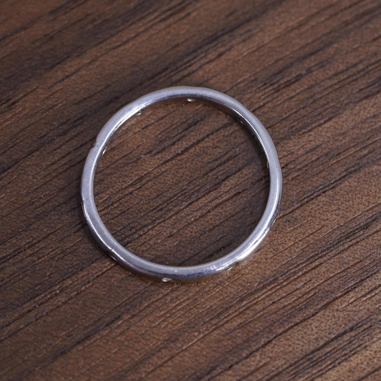 Size 7, vintage Sterling silver ring, 925 band with cz