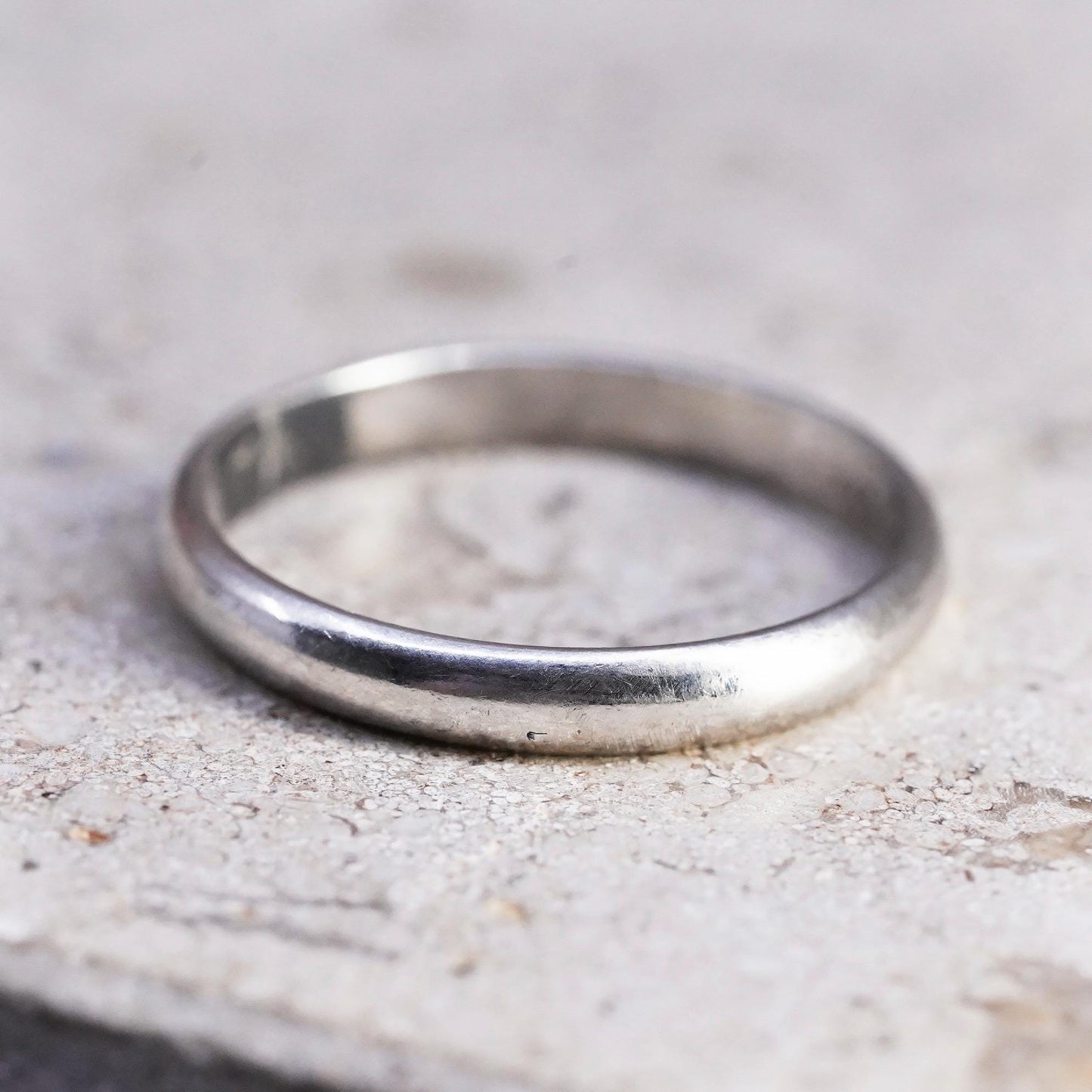 Size 6, vintage Sterling silver handmade ring, 925 wedding band