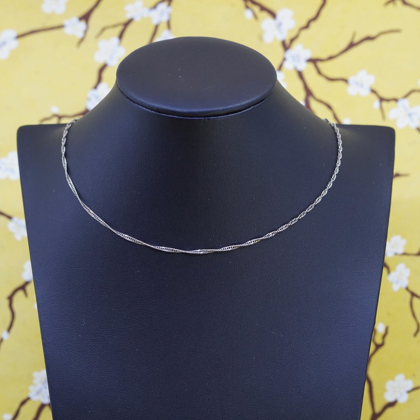 18”, 2mm, vintage Sterling silver necklace, 925 twisted curb chain