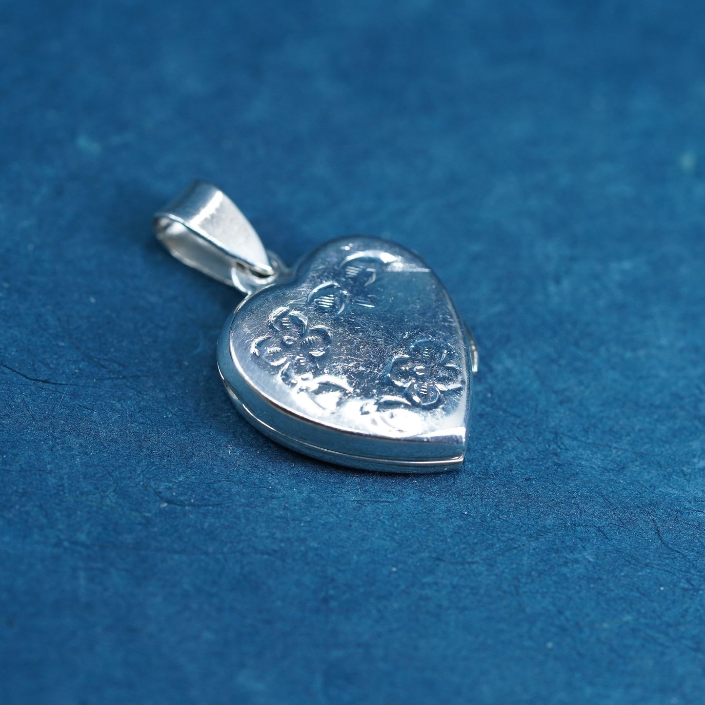 Vintage Sterling silver handmade pendant, 925 heart photo locket