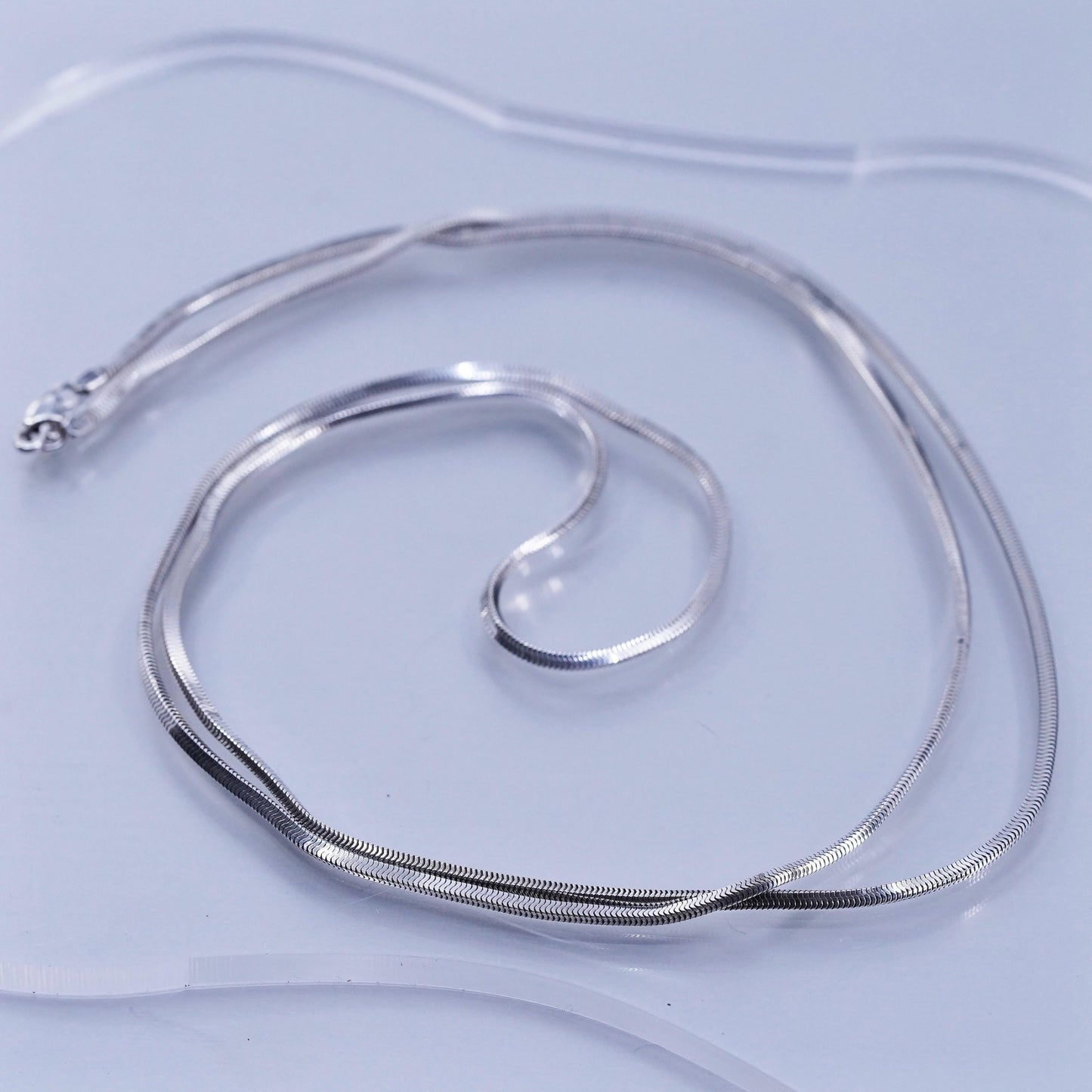30” 2mm, vintage Italian Sterling 925 silver square snake chain necklace