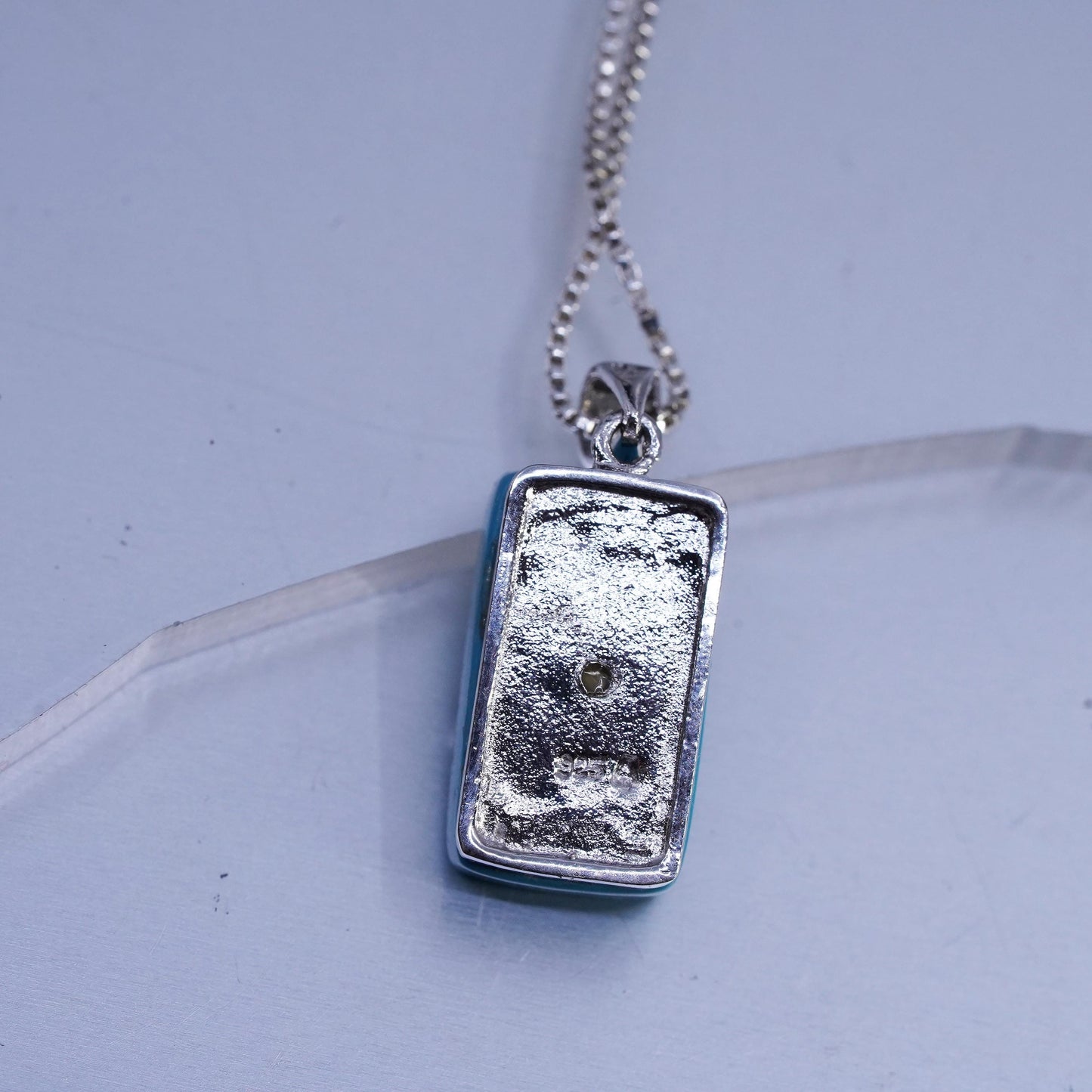 16", Vintage Sterling 925 circle silver handmade necklace with double C pendant
