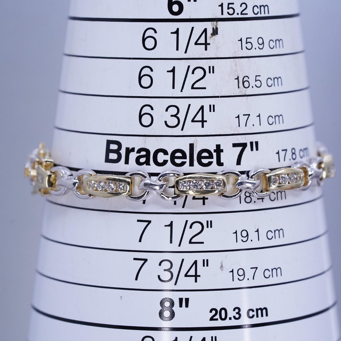 7.25”, Italy vermeil gold filled Sterling 925 silver tennis bracelet chain cz