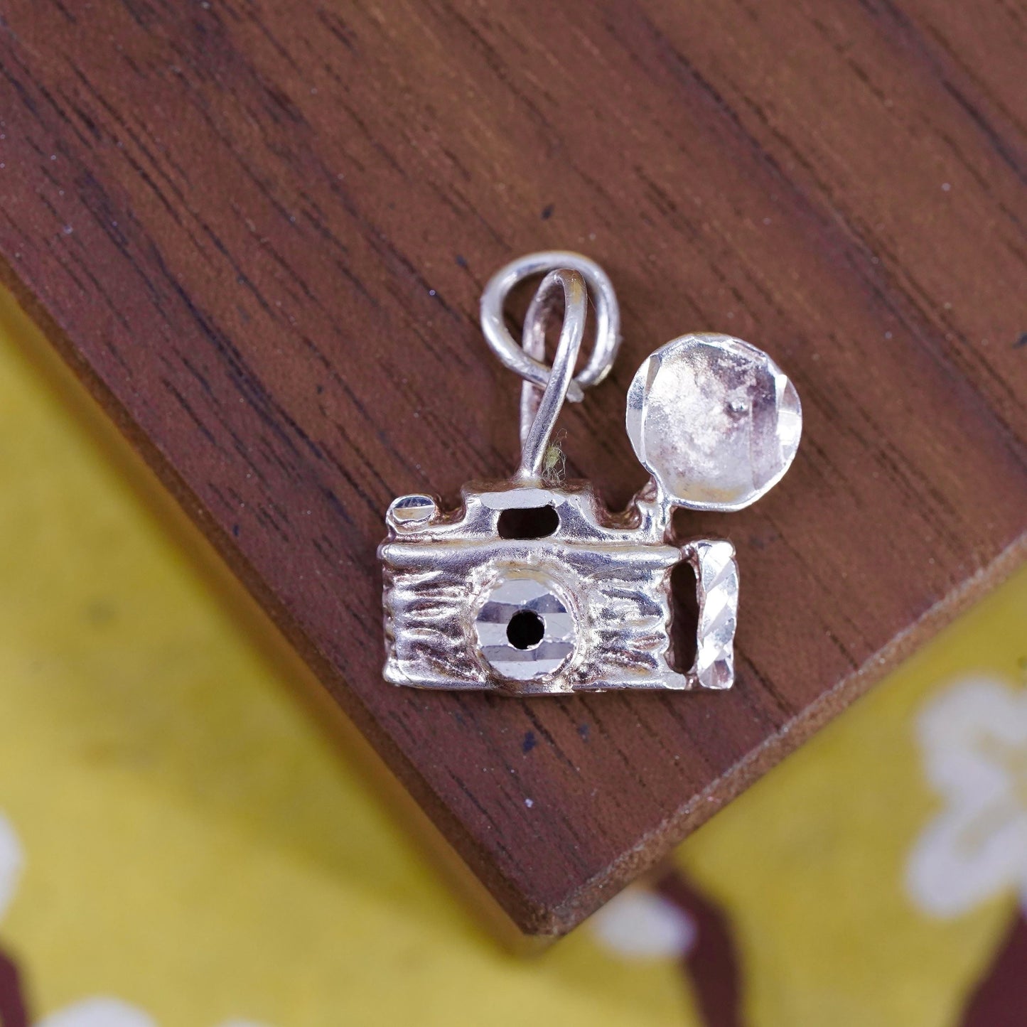 Vintage Sterling silver handmade pendant, 925 camera charm