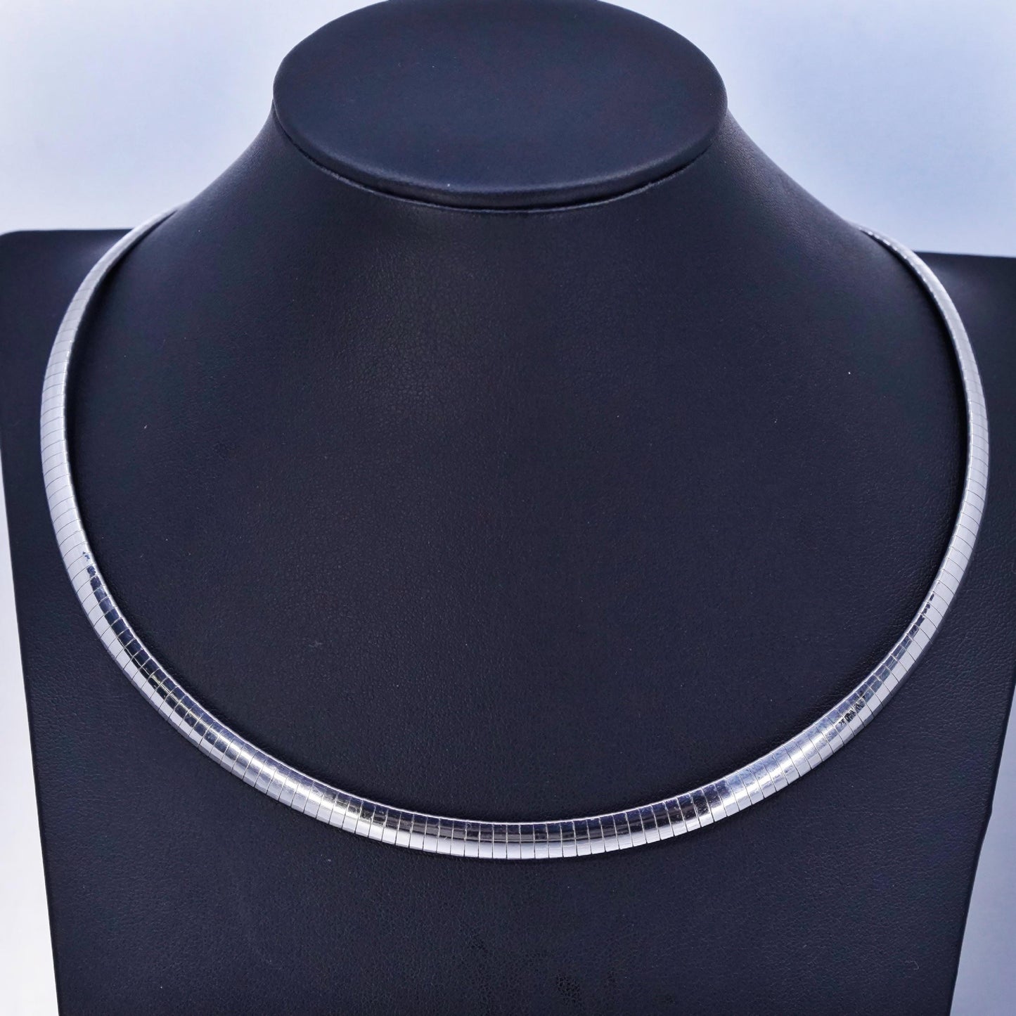 18” 7mm, vintage Italy 925 silver omega chain necklace