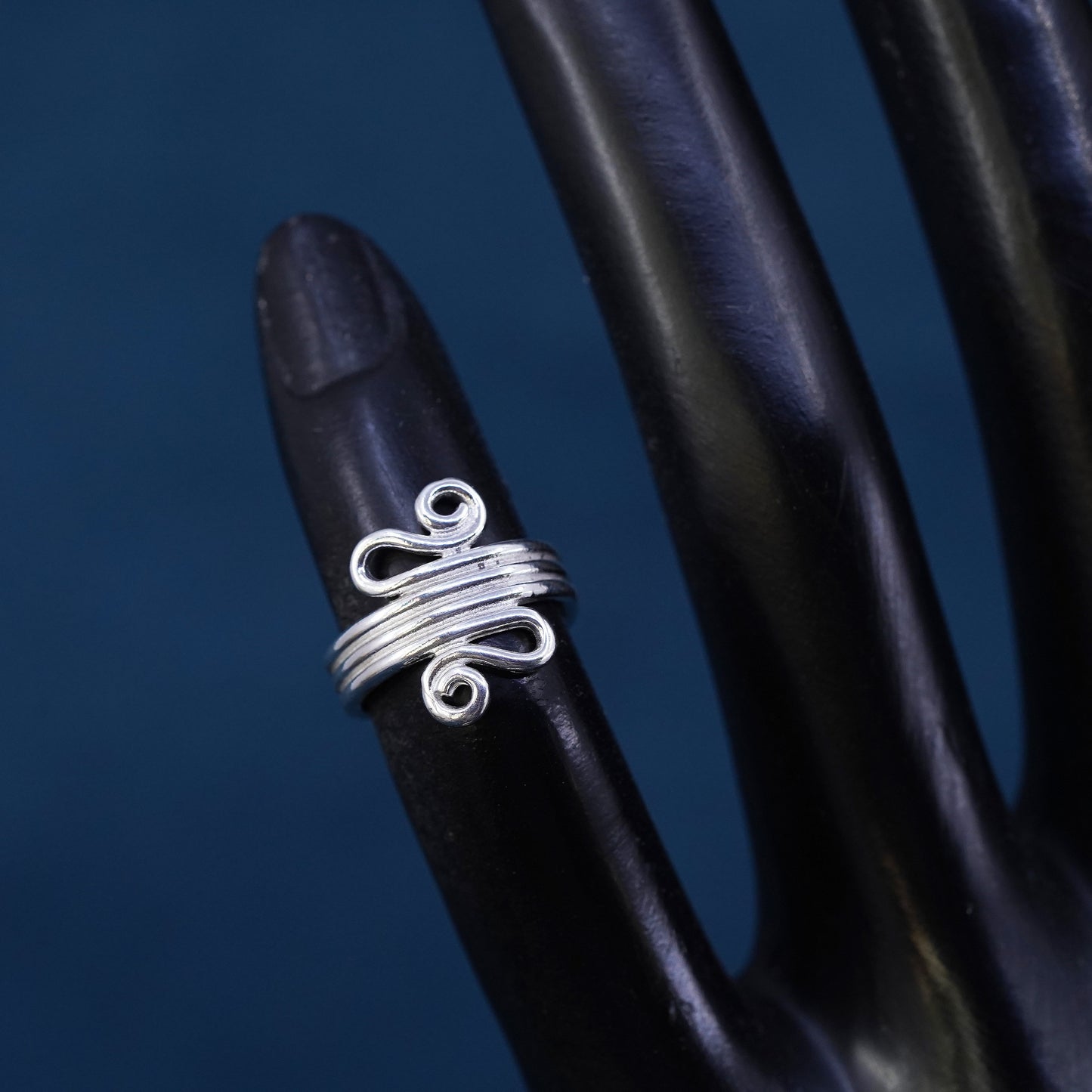 Size 1.5, vintage Sterling silver handmade ring, 925 wired band