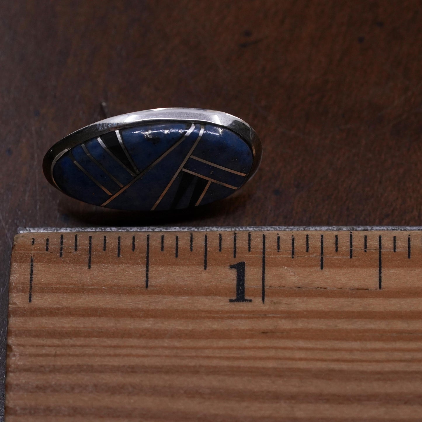 Native American Navajo single earring. Navajo Sterling 925 silver stud lapis
