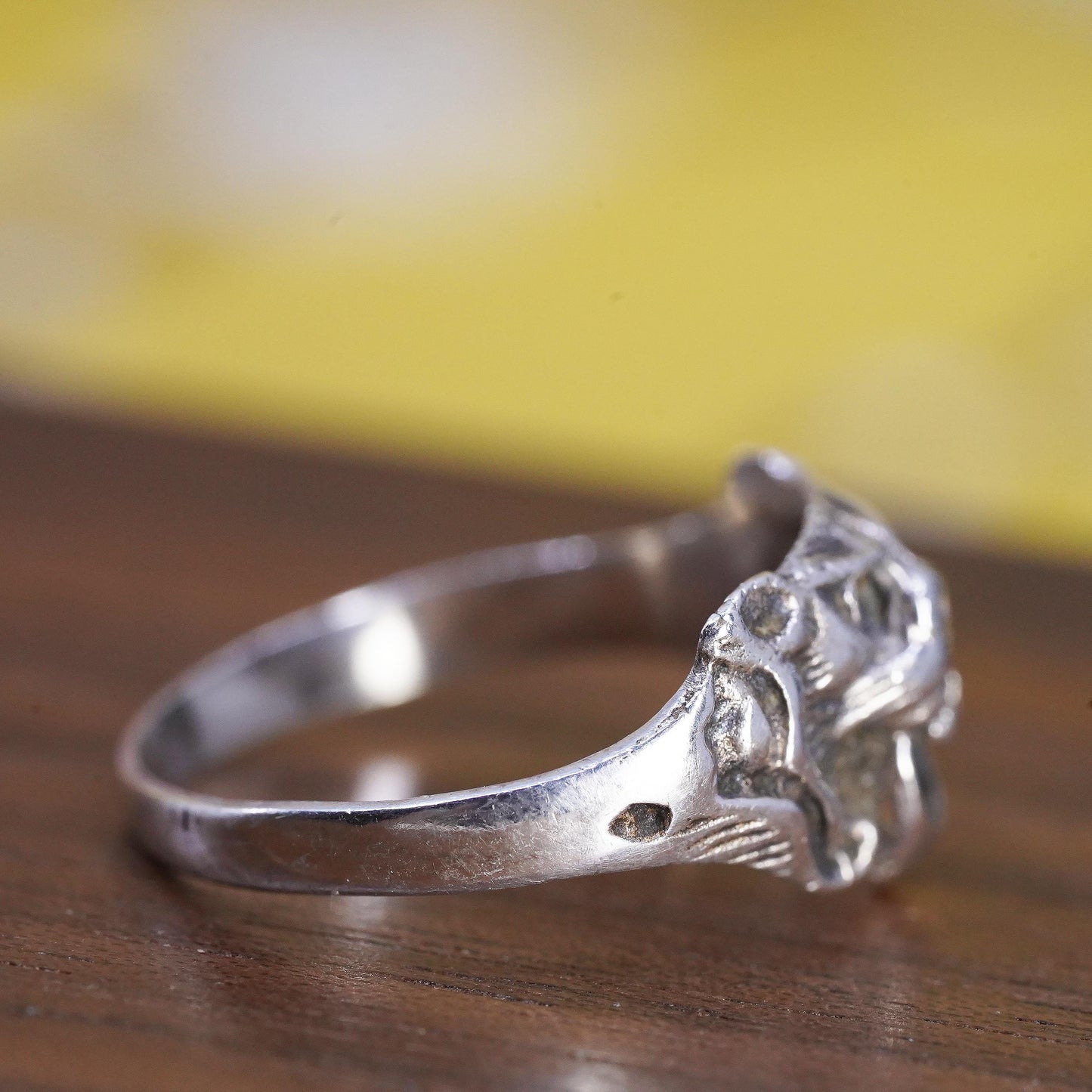 Size 6.5, VTG Sterling Silver 925 Bat Ring, Gothic Vampire Bat Statement Ring