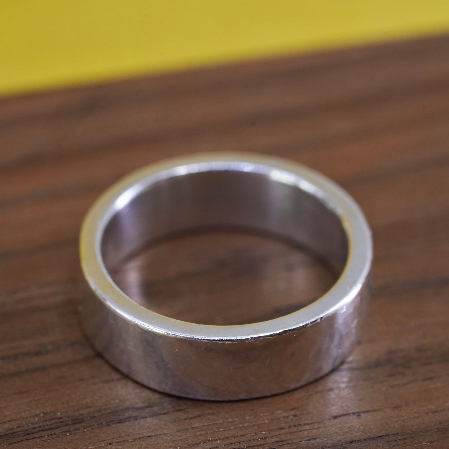 Size 7, vintage Sterling silver handmade ring, hammered 925 band